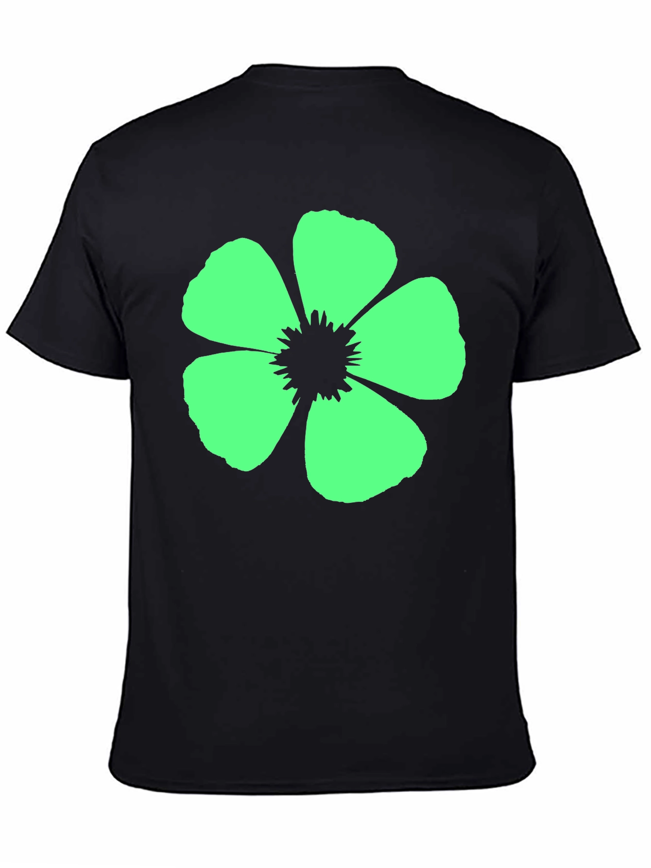Flower Graphic Black T-Shirt