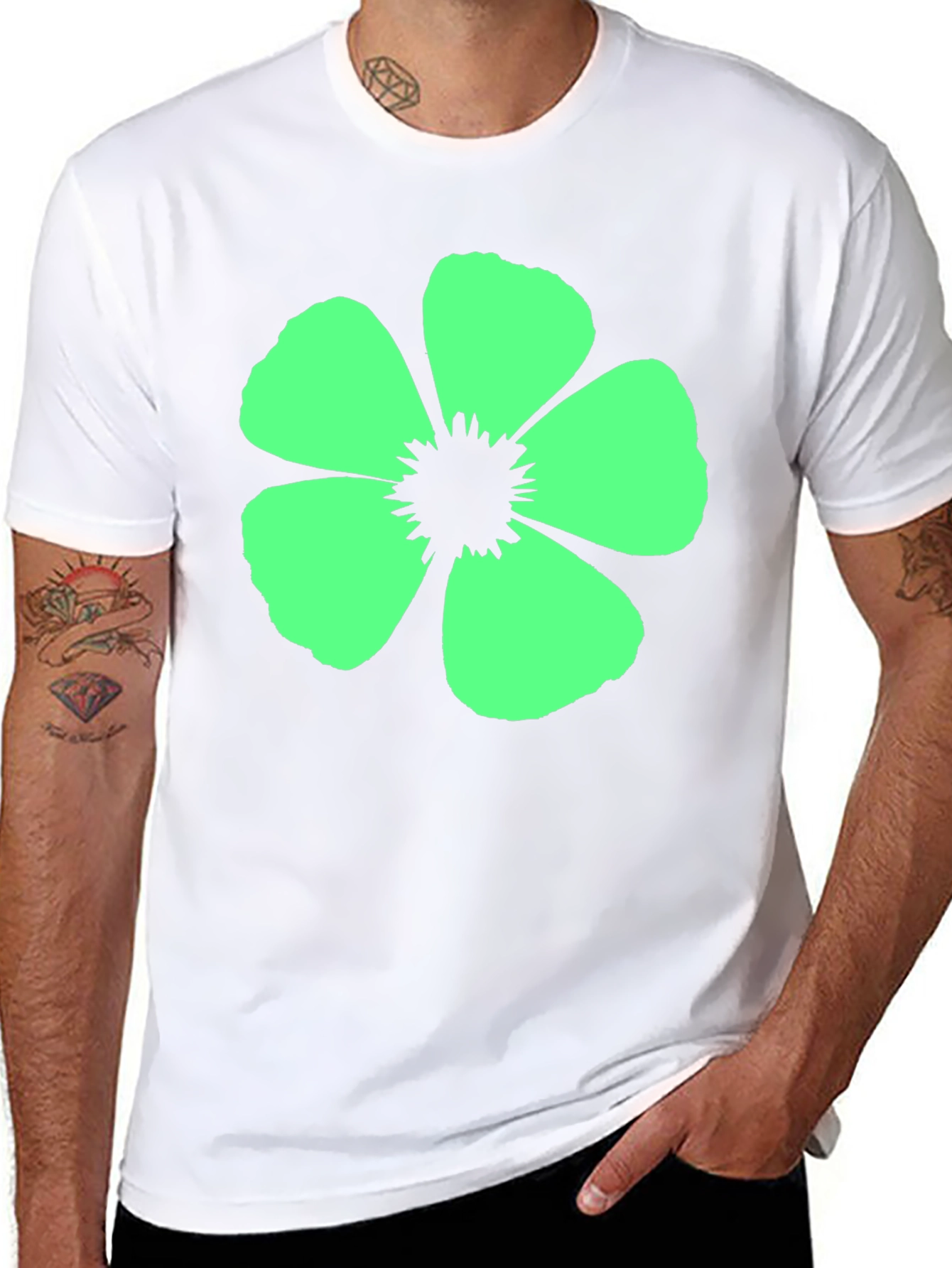 Flower Graphic Black T-Shirt