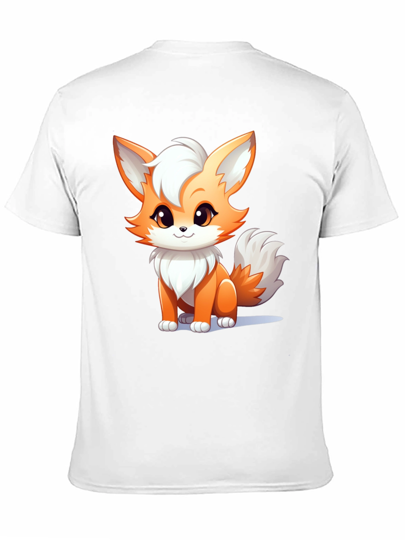 Cute Cartoon Fox Graphic Black T-Shirt