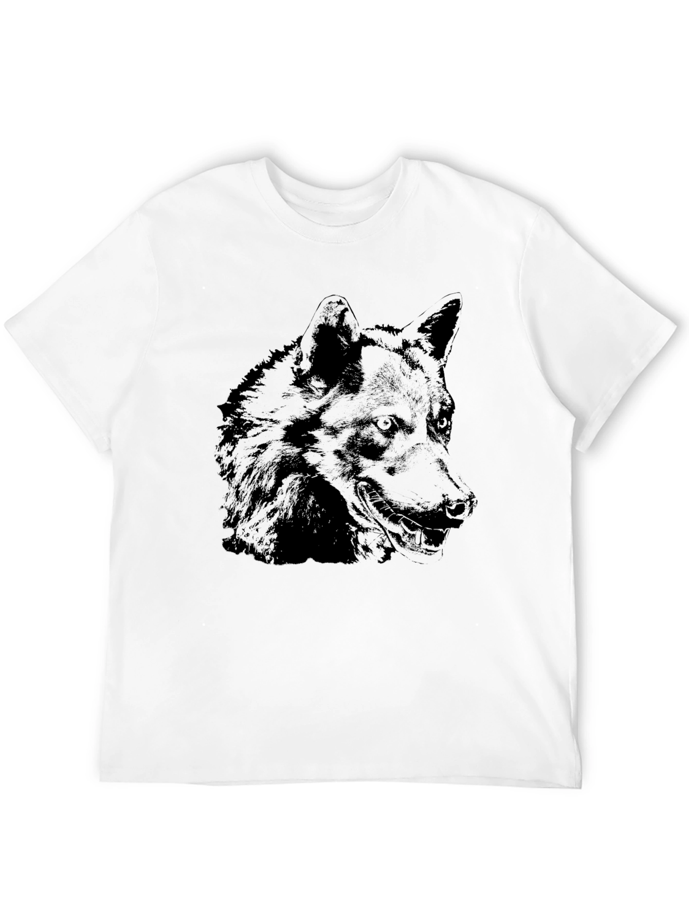 Black Wolf Graphic Tee - Cool Canine Design