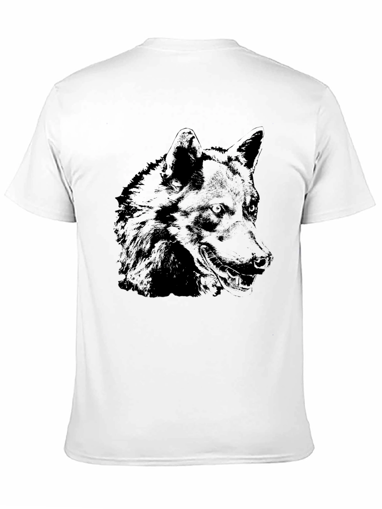 Black Wolf Graphic Tee - Cool Canine Design