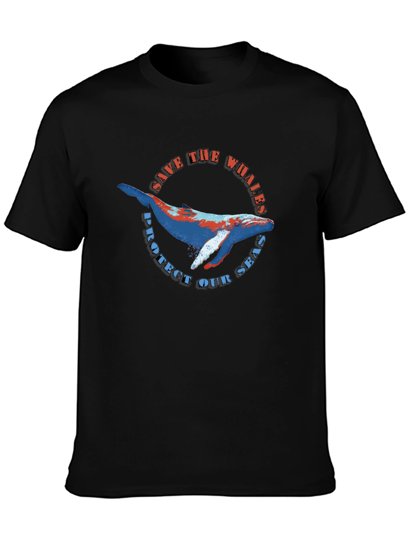 Save the Whales Black Graphic Tee