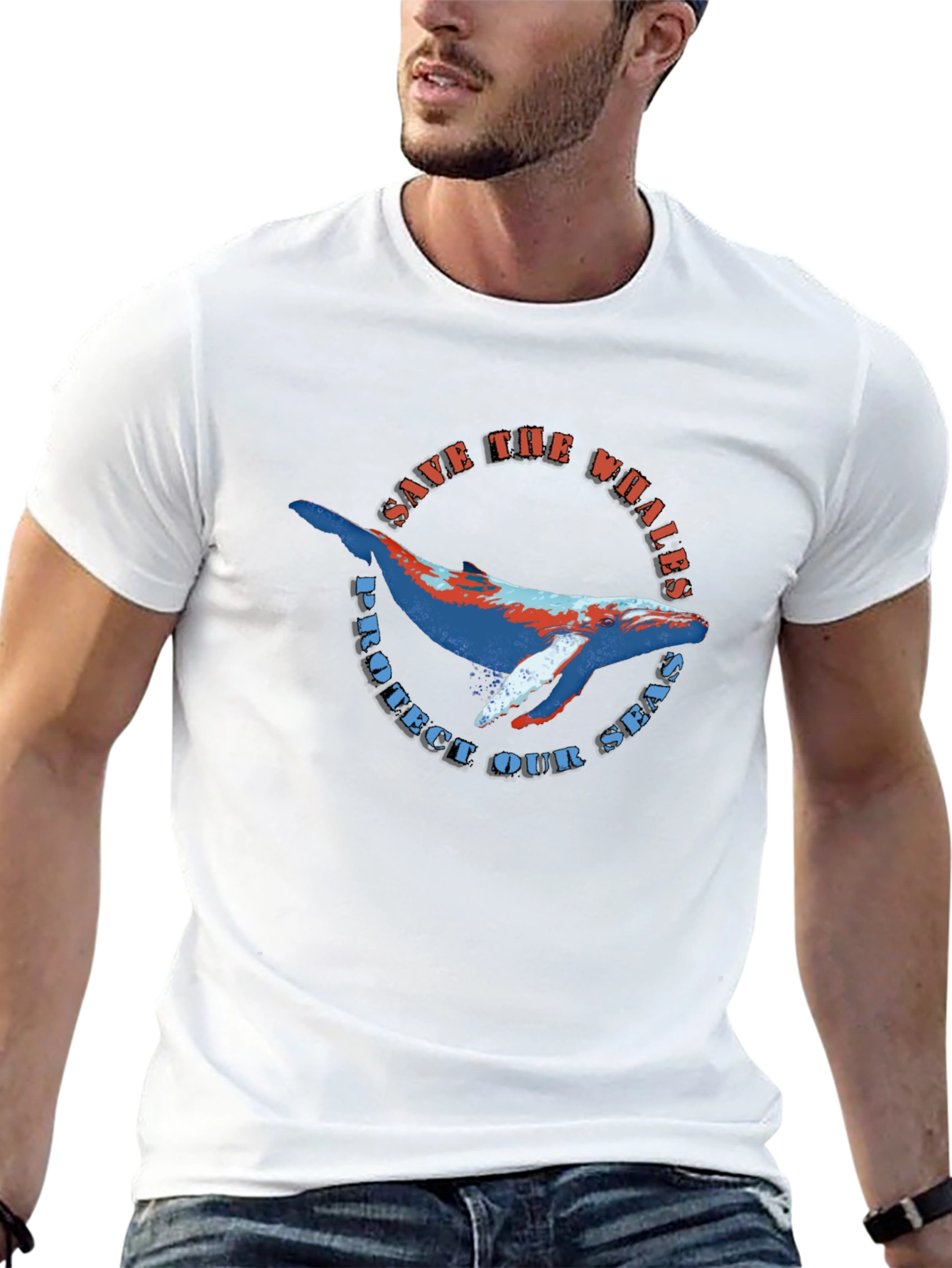 Save the Whales Black Graphic Tee