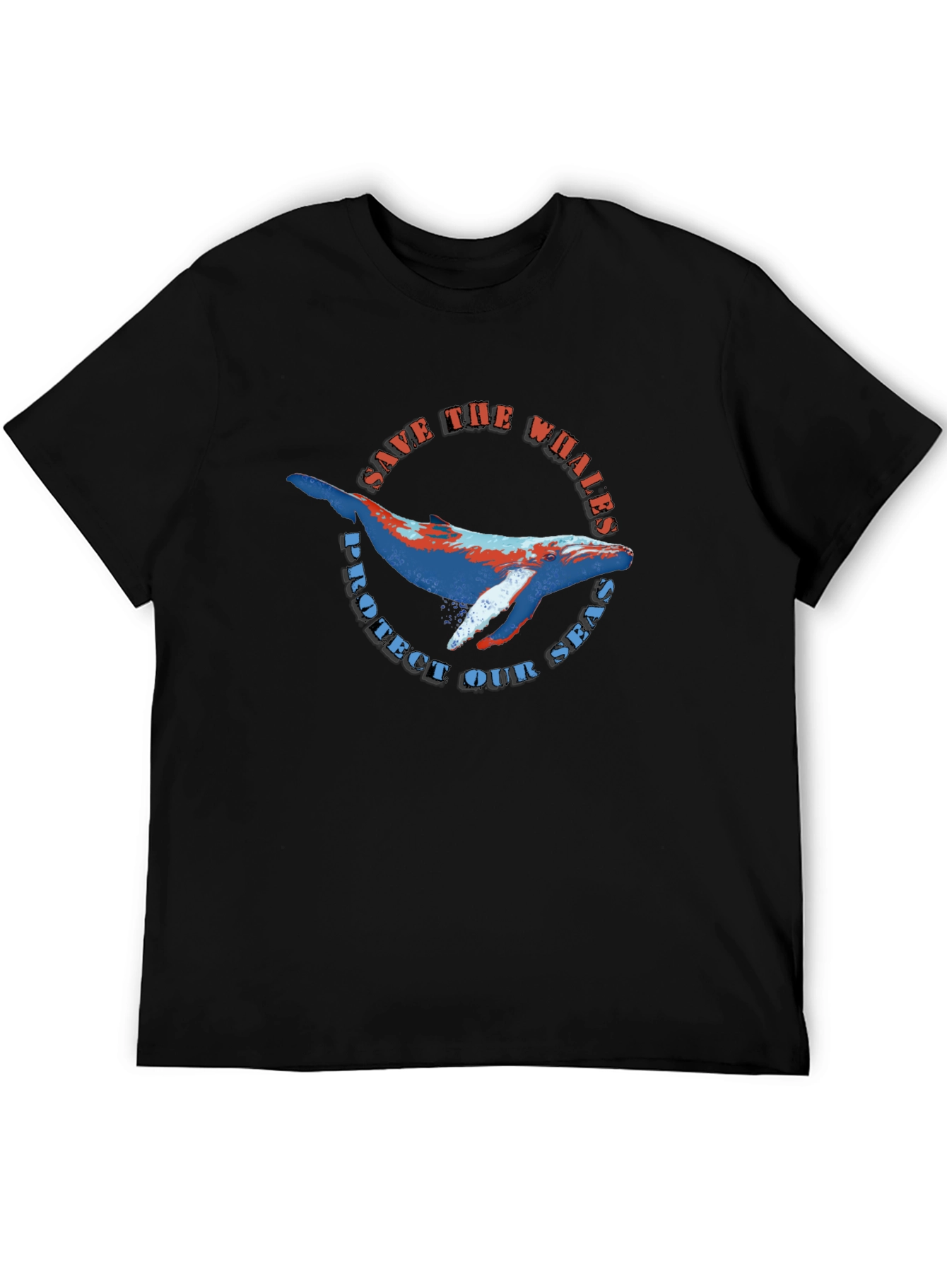 Save the Whales Black Graphic Tee