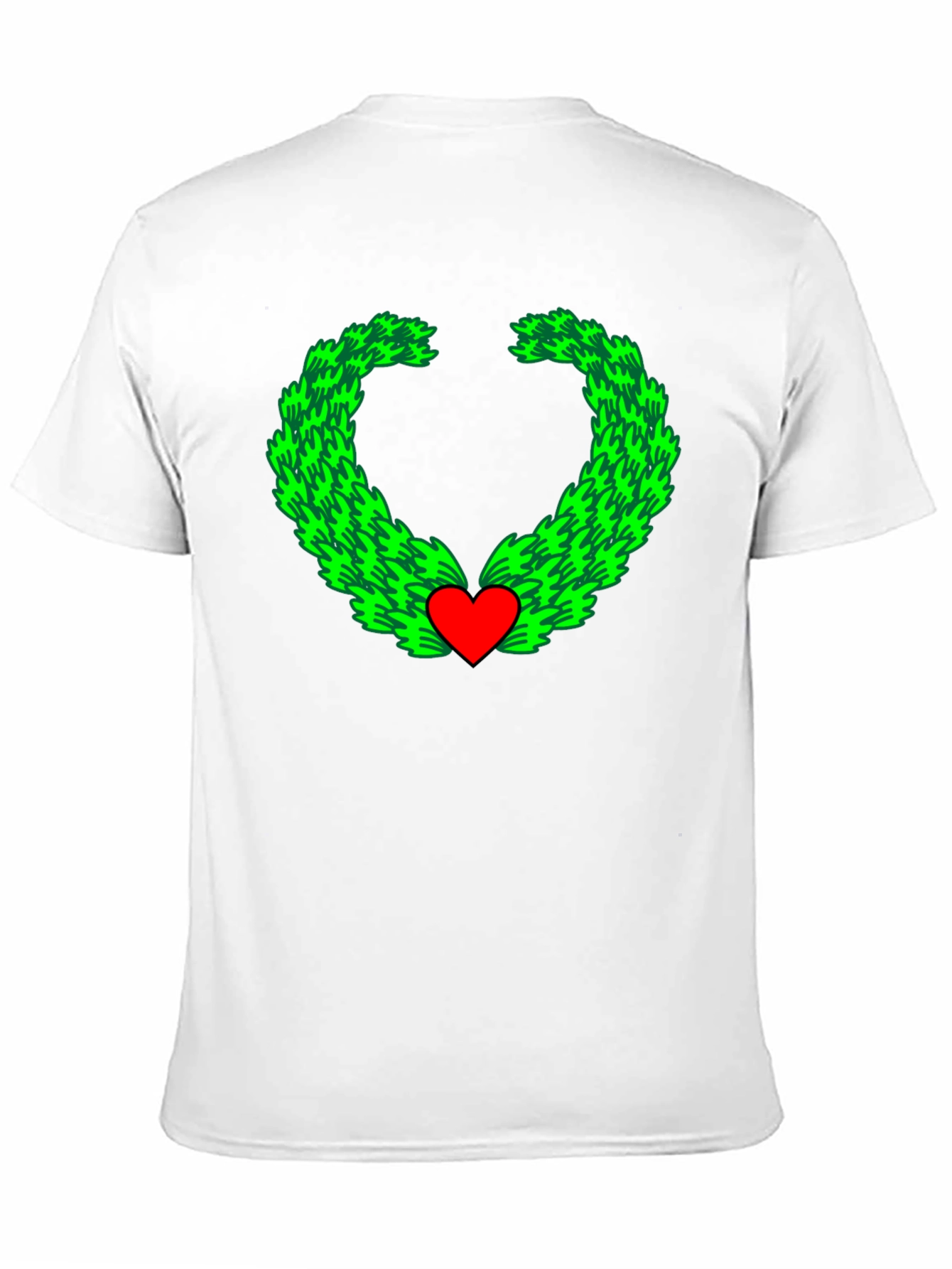Heart Wreath Graphic Tee - Soft Cotton Black T-Shirt