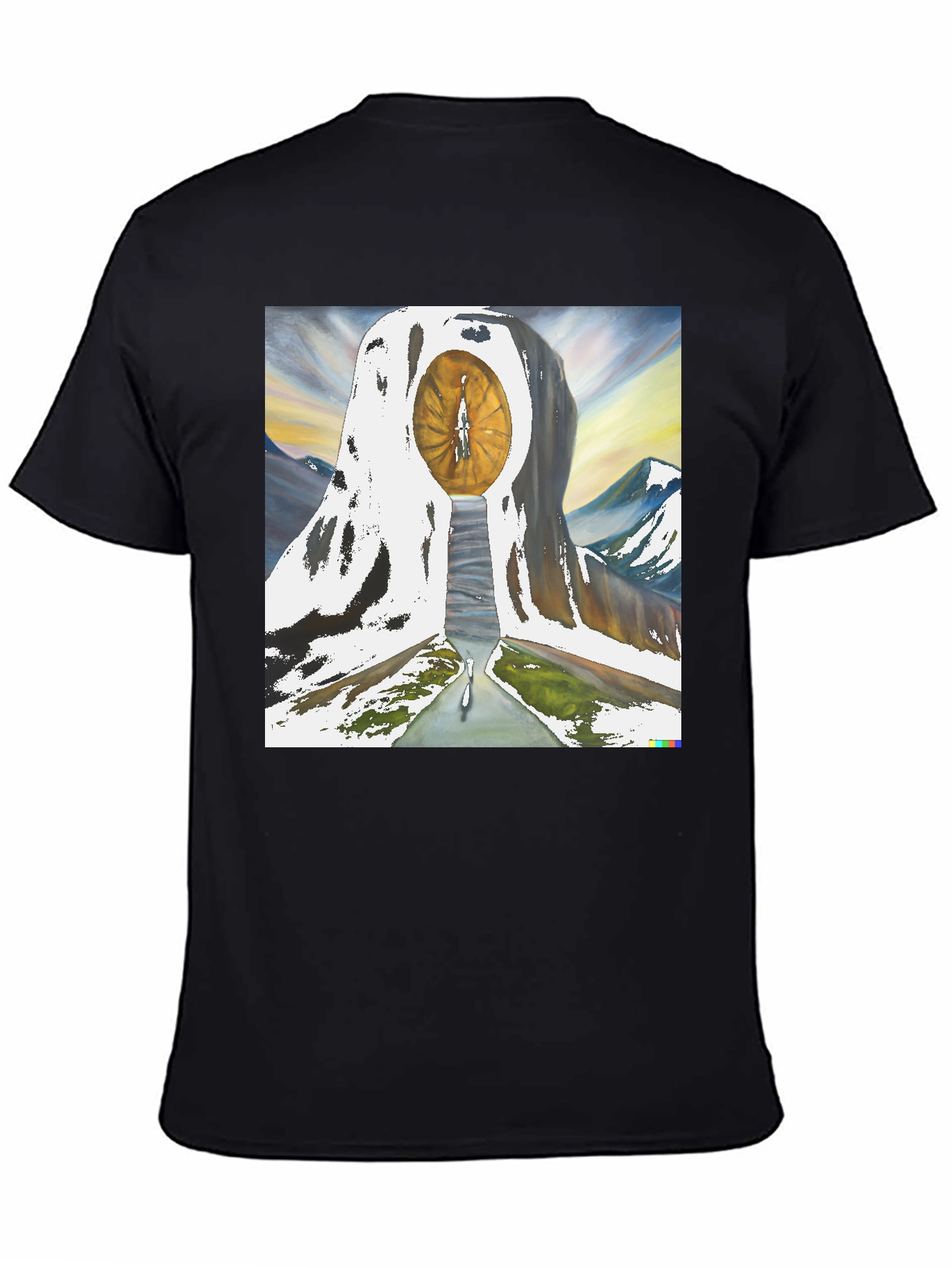 Eye of Time Graphic Tee - Black Cotton Blend
