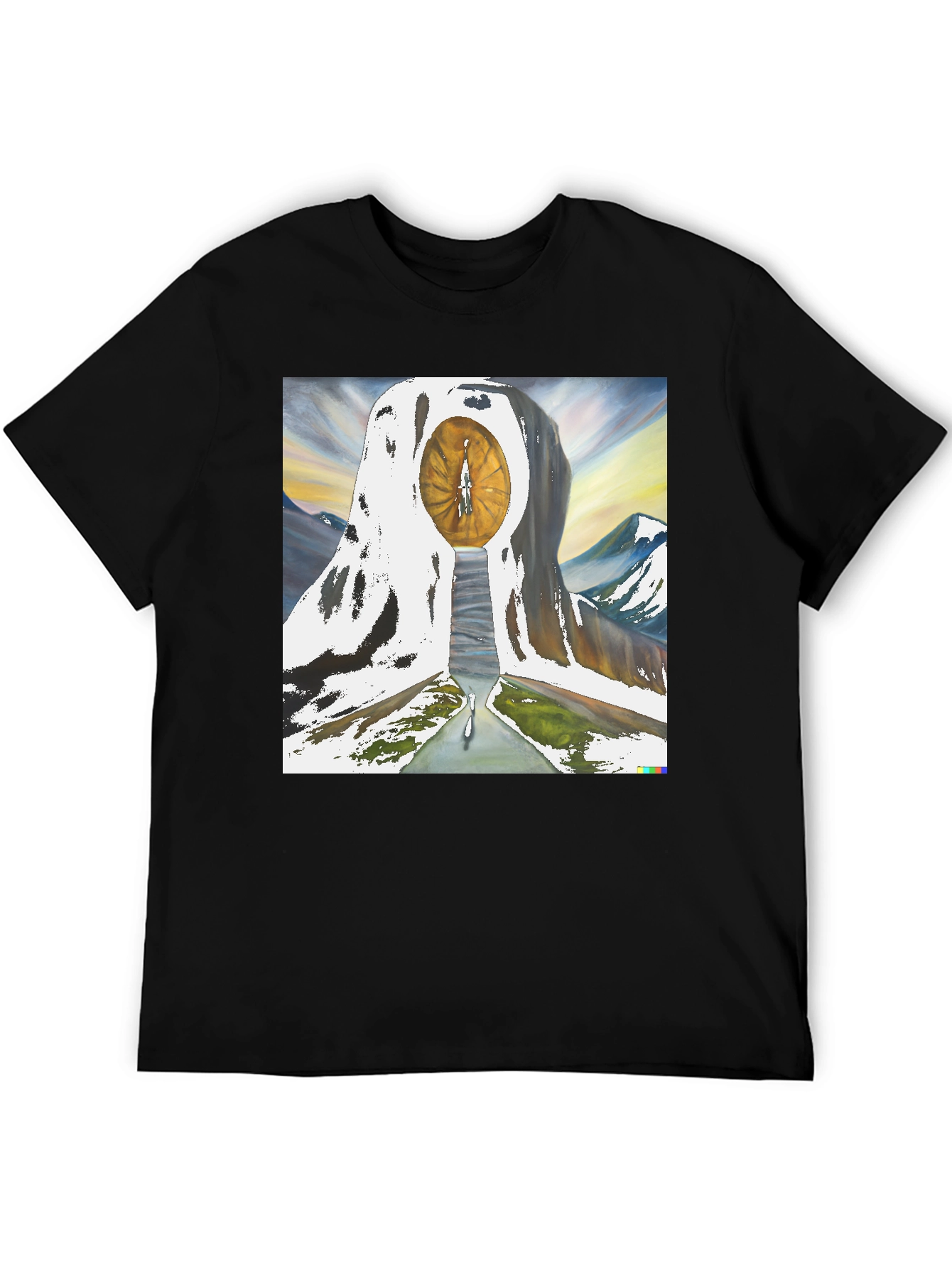 Eye of Time Graphic Tee - Black Cotton Blend