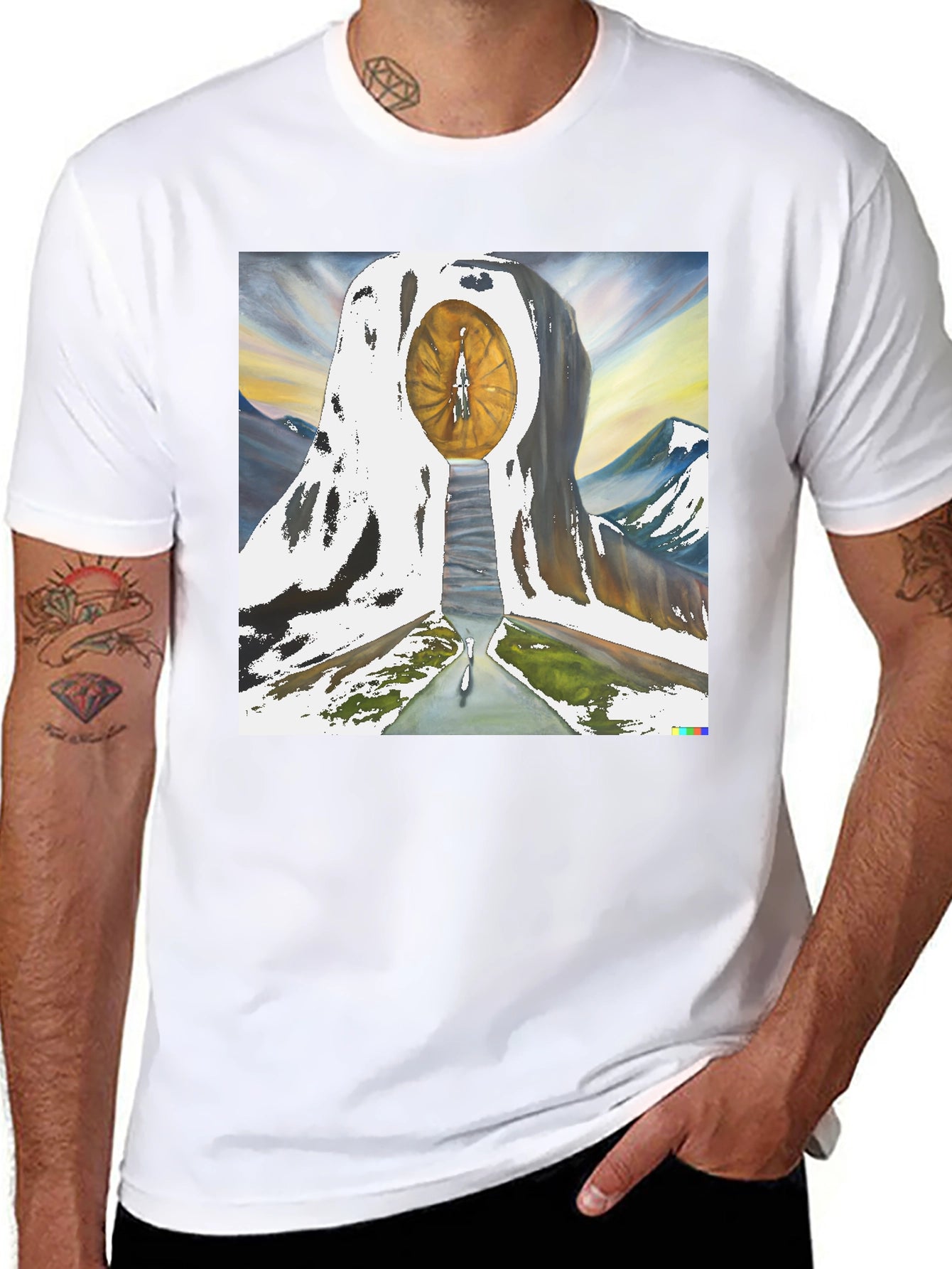 Eye of Time Graphic Tee - Black Cotton Blend