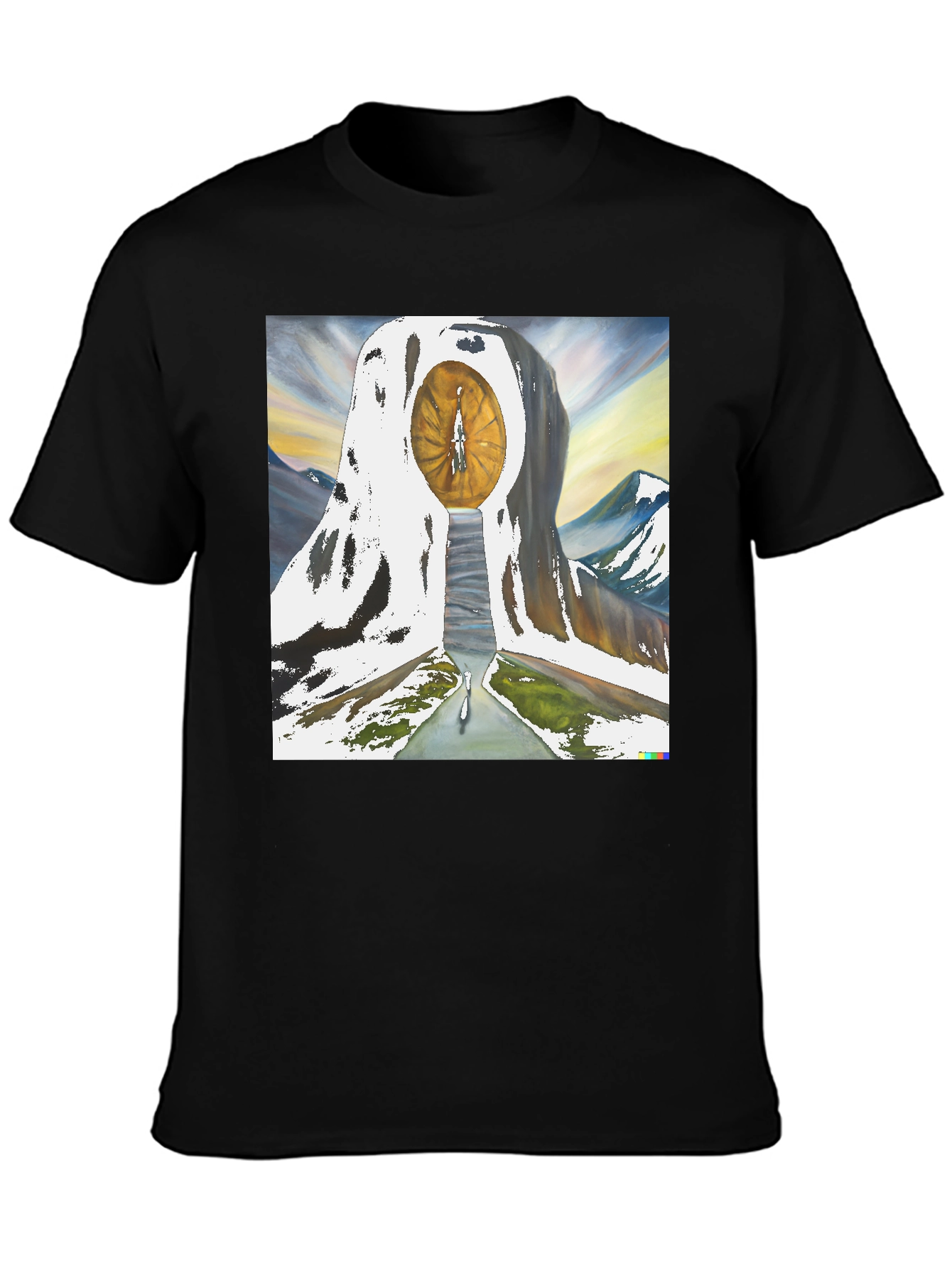 Eye of Time Graphic Tee - Black Cotton Blend