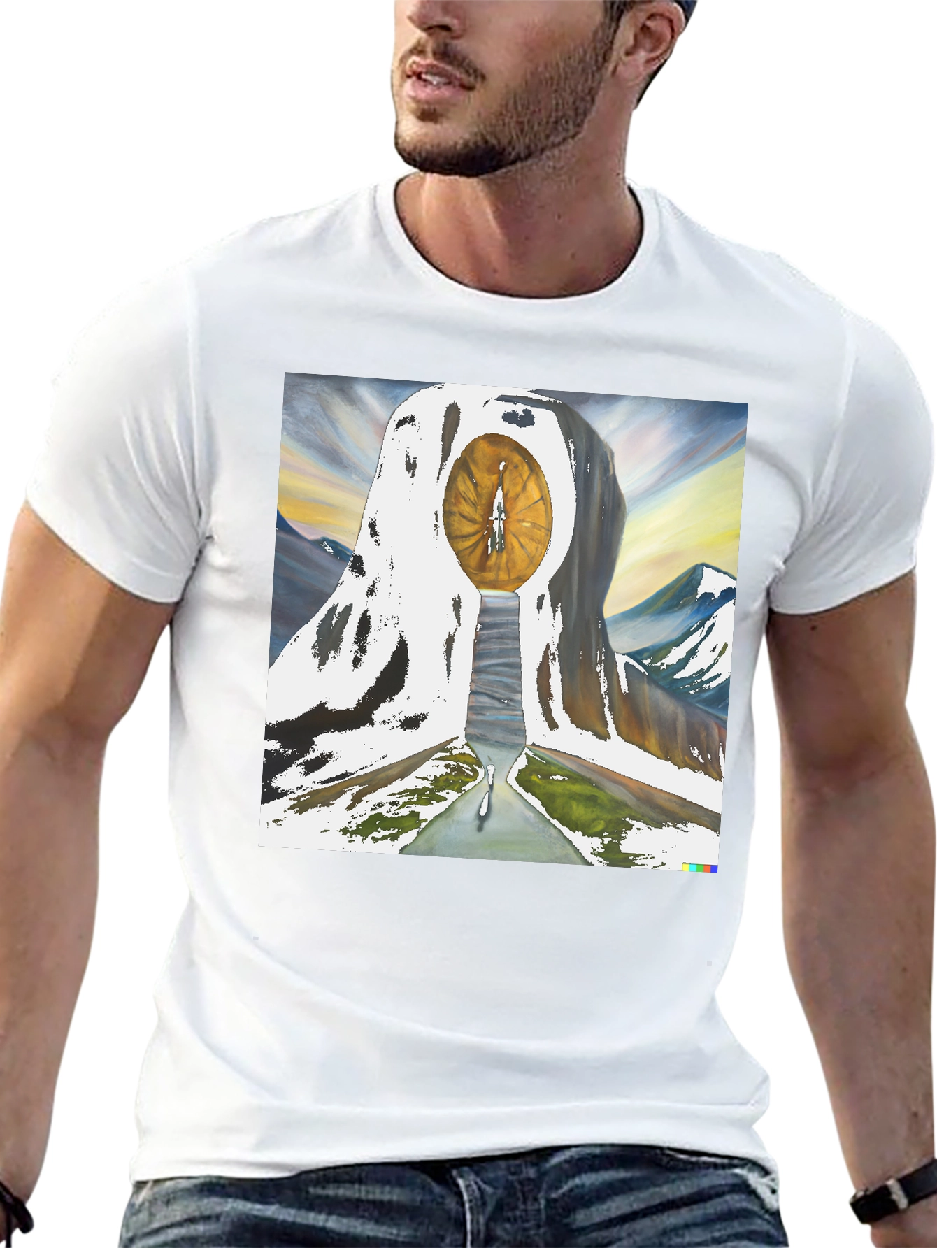 Eye of Time Graphic Tee - Black Cotton Blend