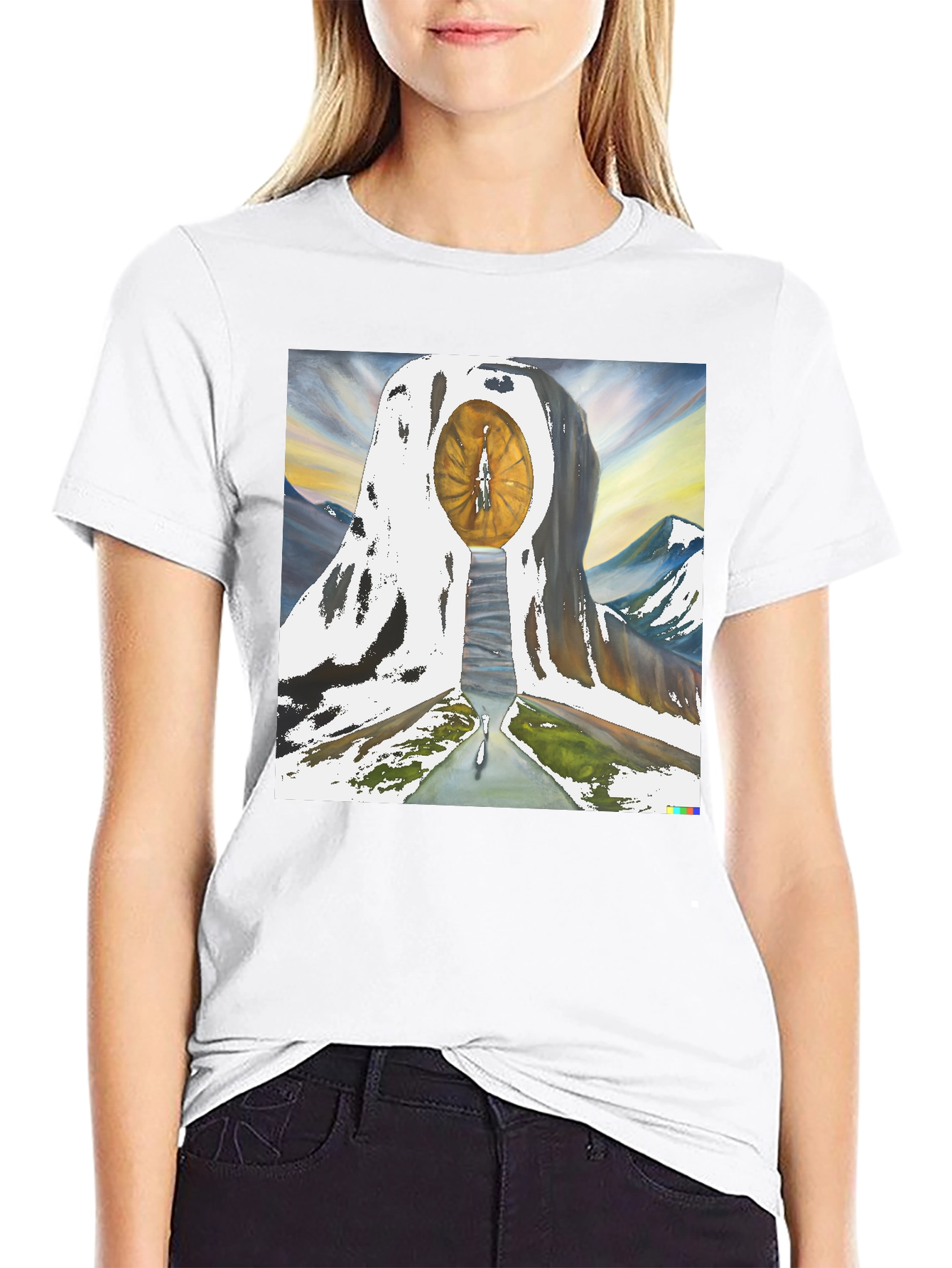Eye of Time Graphic Tee - Black Cotton Blend