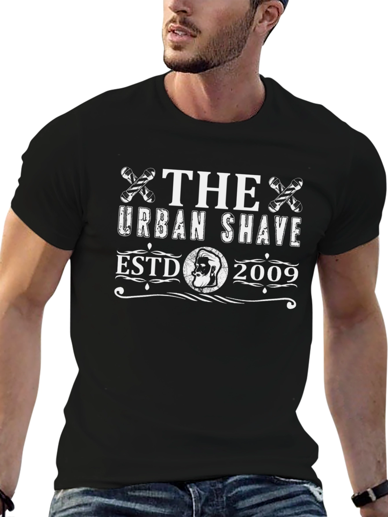 The Urban Shave Est. 2009 Black Graphic T-Shirt