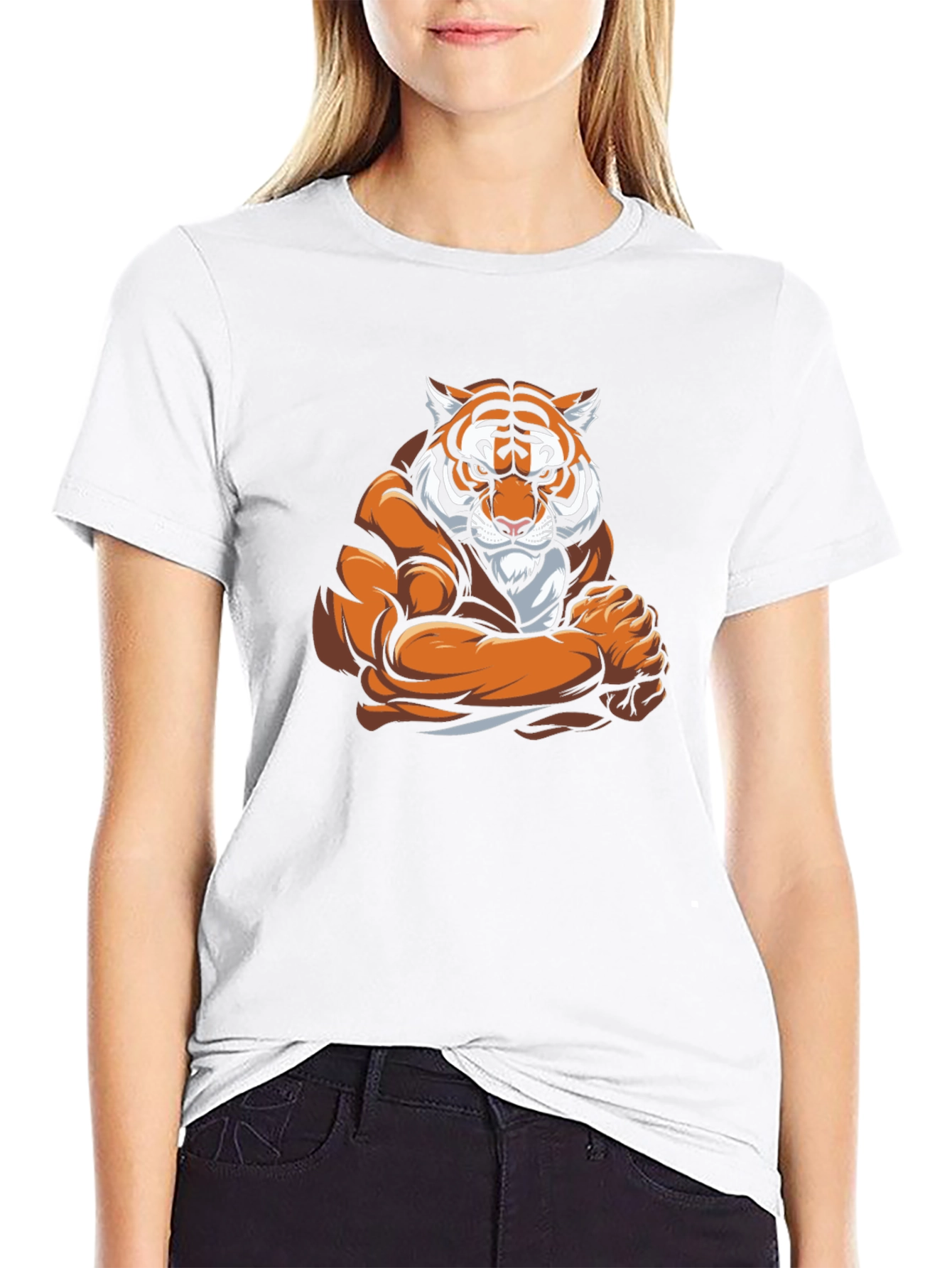 Tiger Muscle Graphic Black T-Shirt