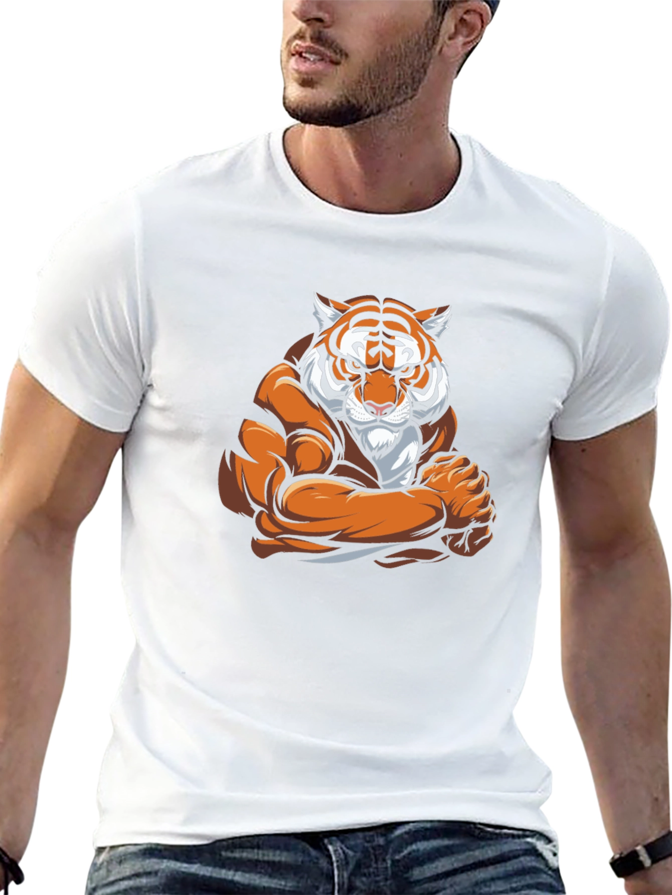 Tiger Muscle Graphic Black T-Shirt