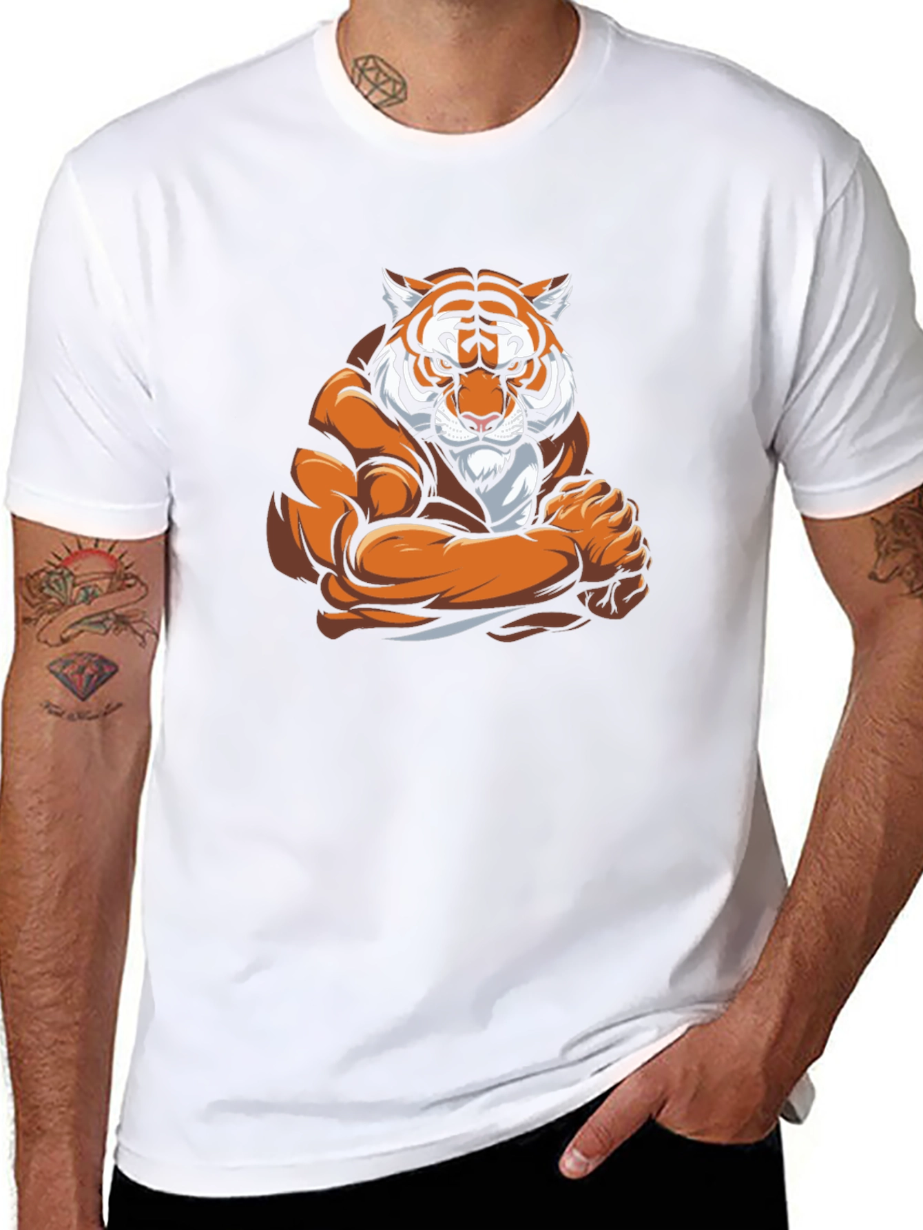 Tiger Muscle Graphic Black T-Shirt