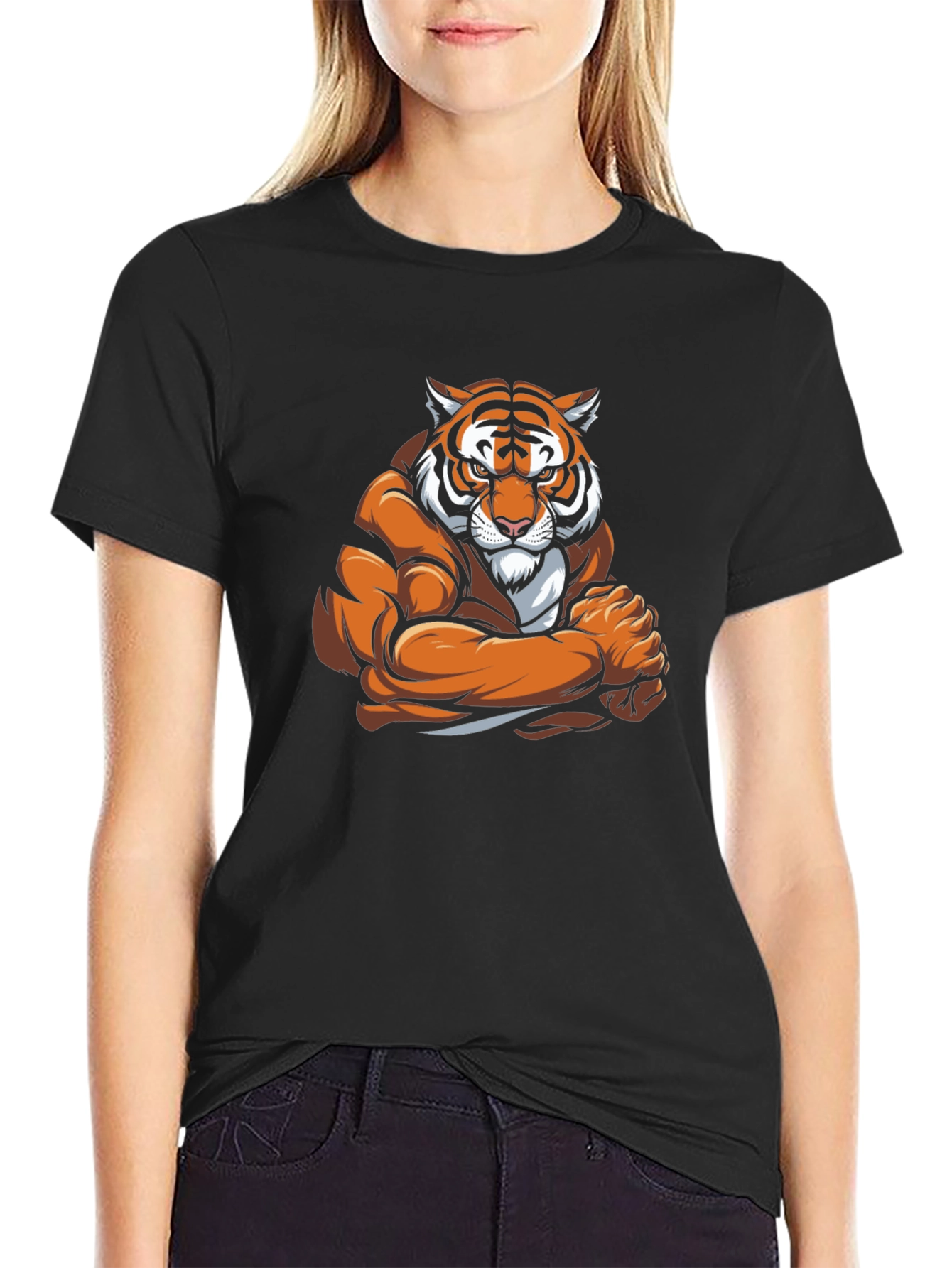 Tiger Muscle Graphic Black T-Shirt