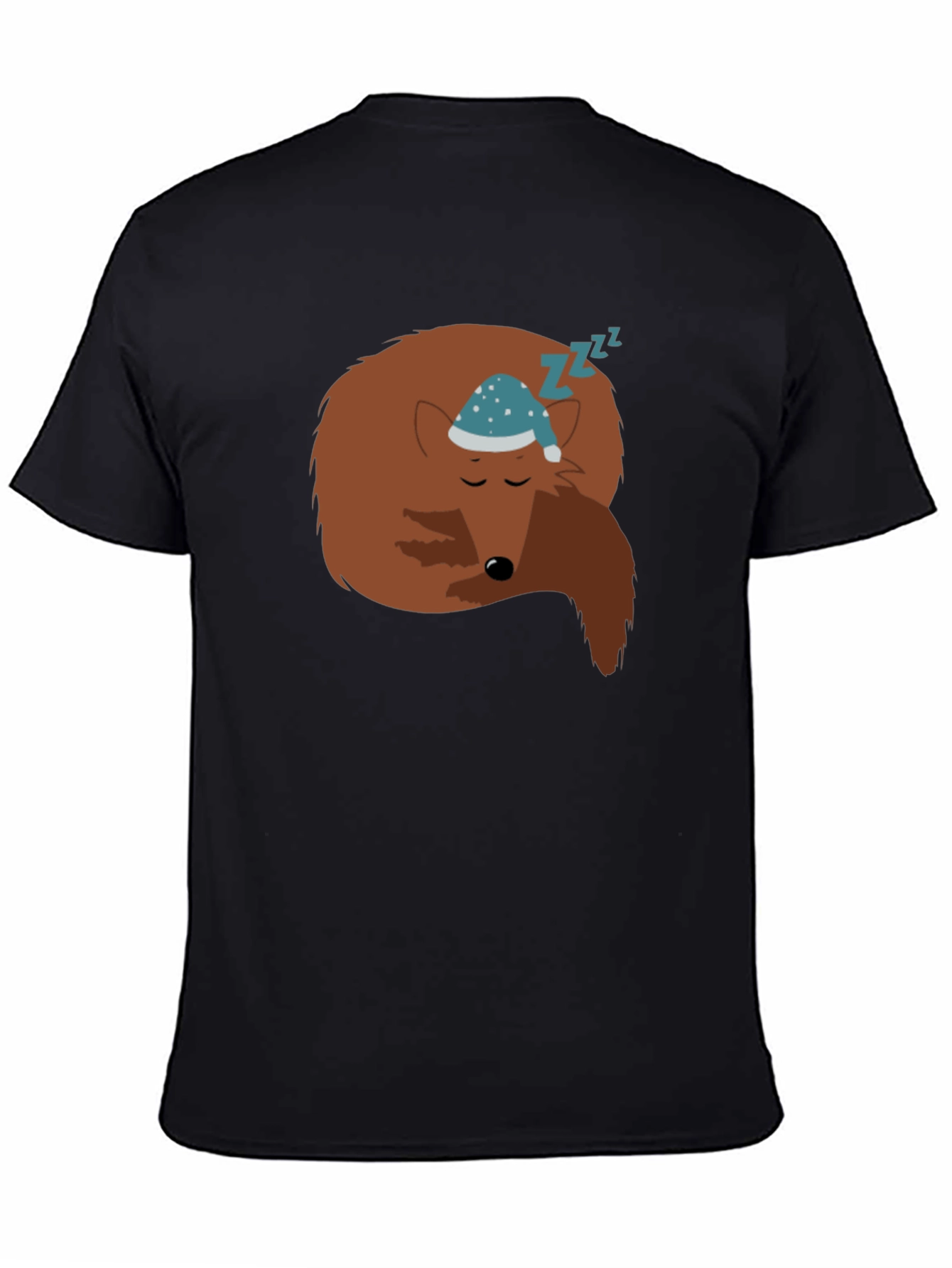 Sleeping Fox Graphic T-Shirt - Black