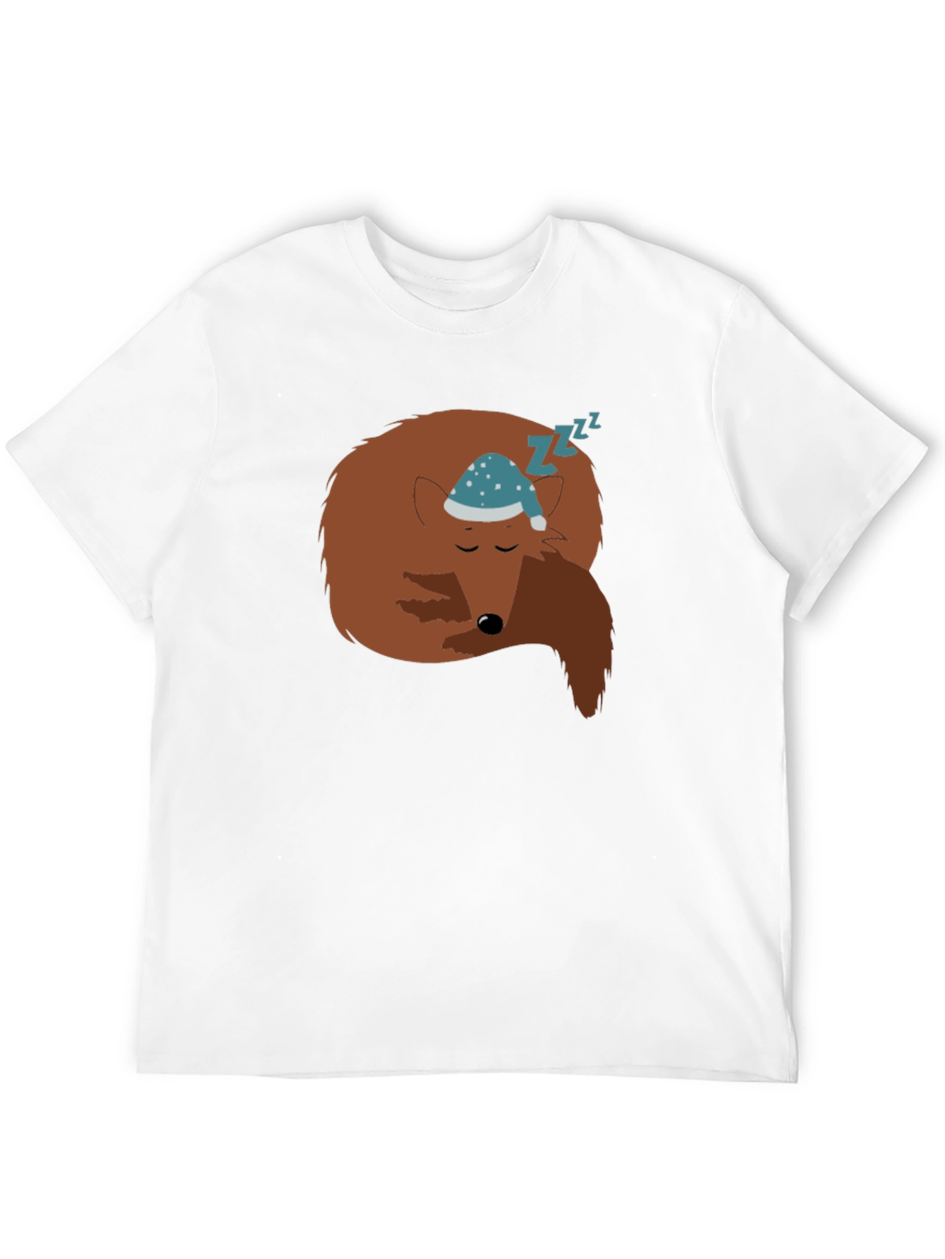 Sleeping Fox Graphic T-Shirt - Black