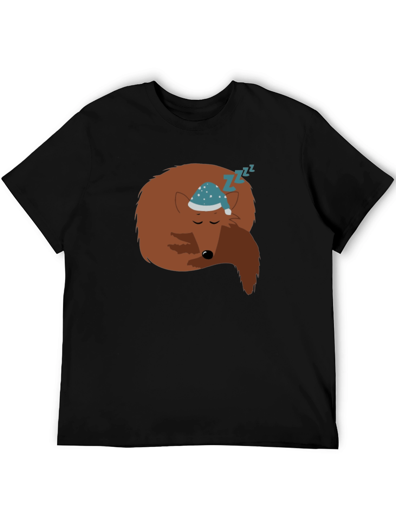 Sleeping Fox Graphic T-Shirt - Black