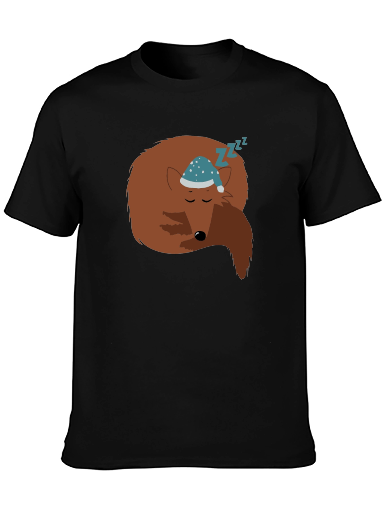 Sleeping Fox Graphic T-Shirt - Black