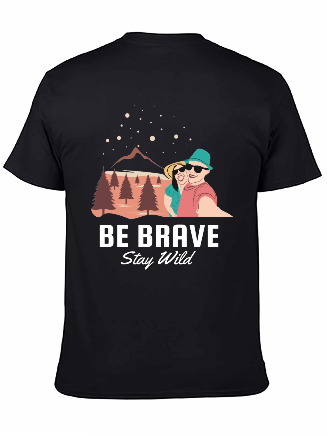 Be Brave Stay Wild Black Graphic Tee