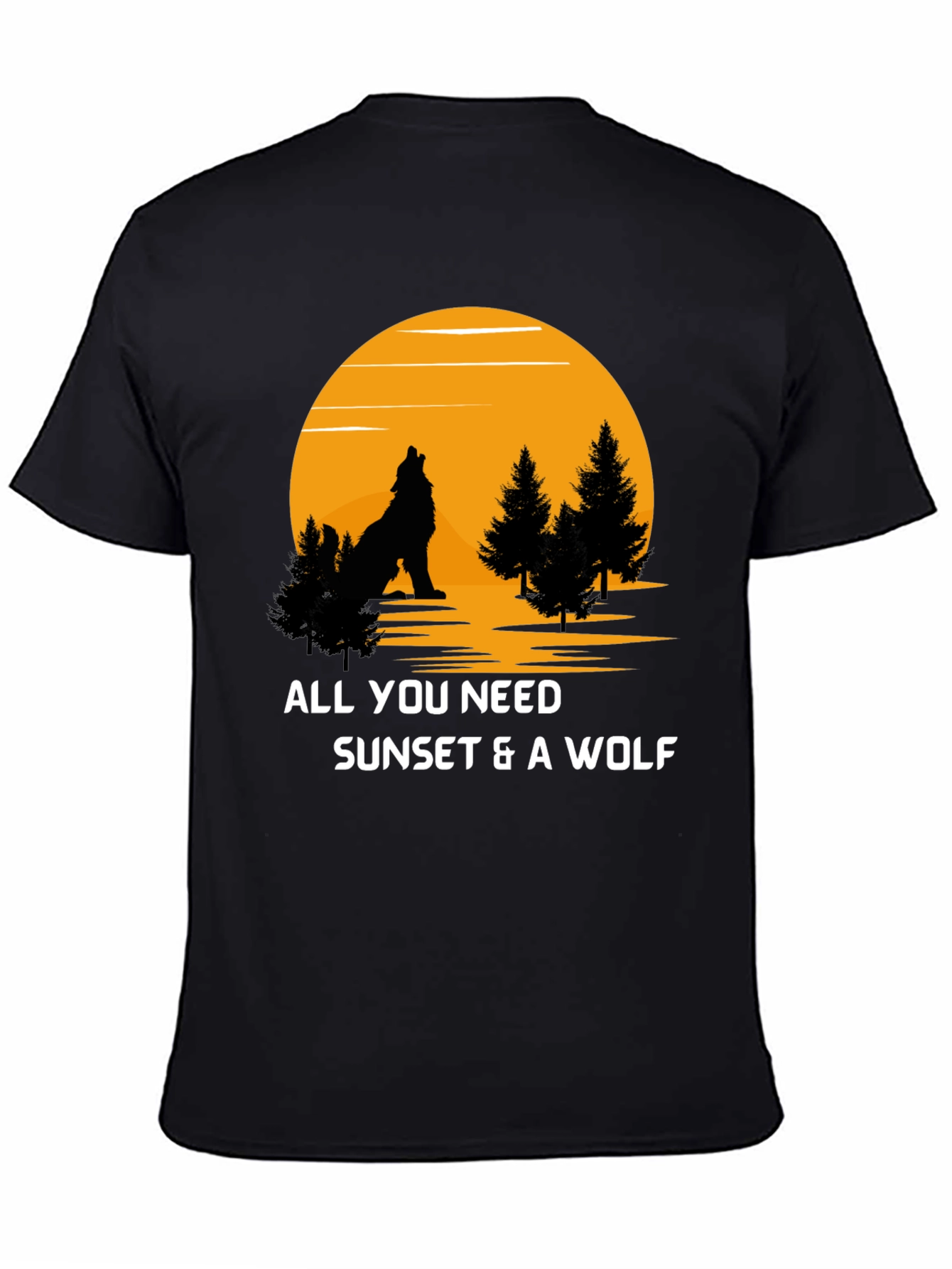 Sunset Wolf Graphic T-Shirt