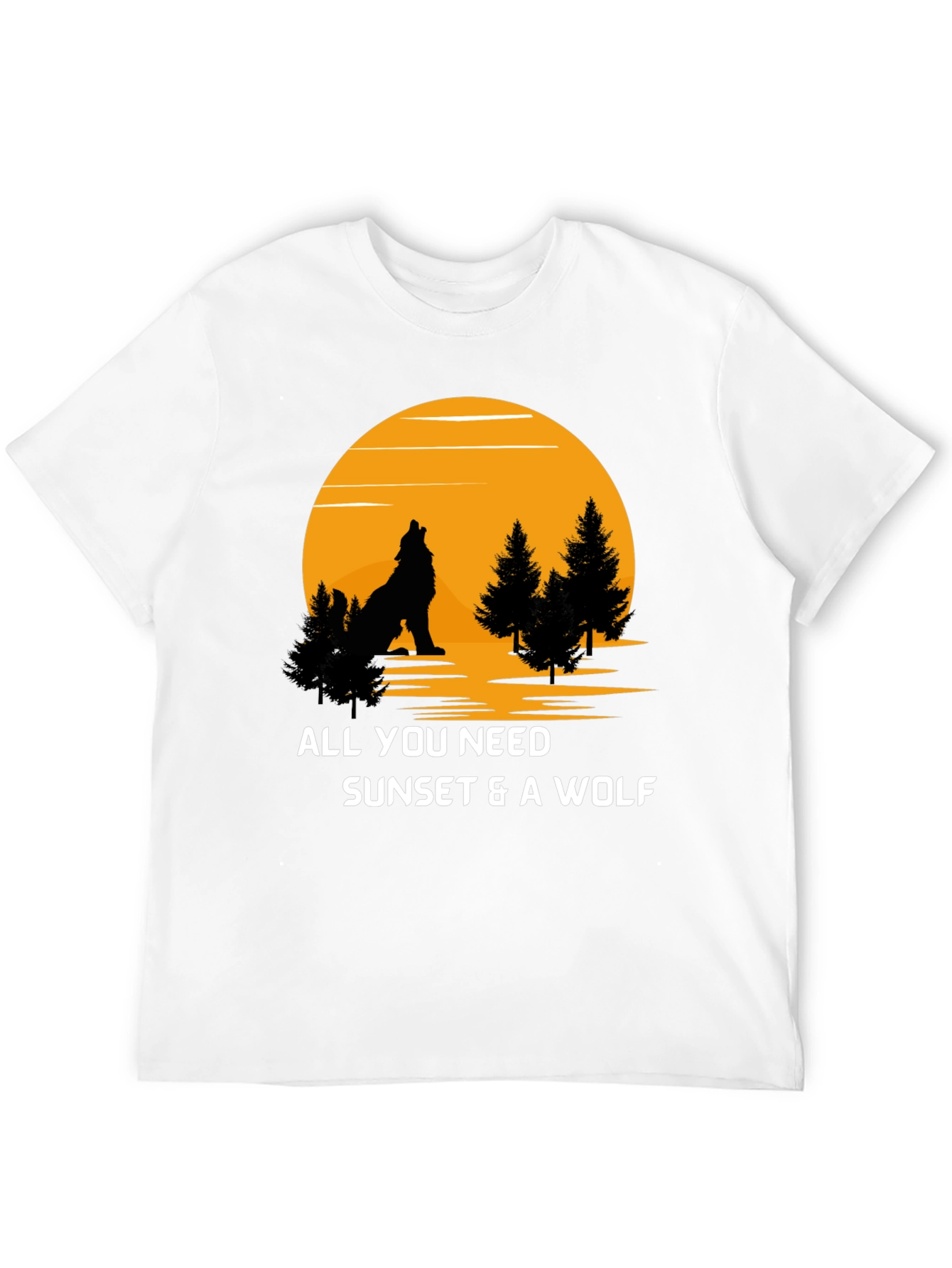 Sunset Wolf Graphic T-Shirt