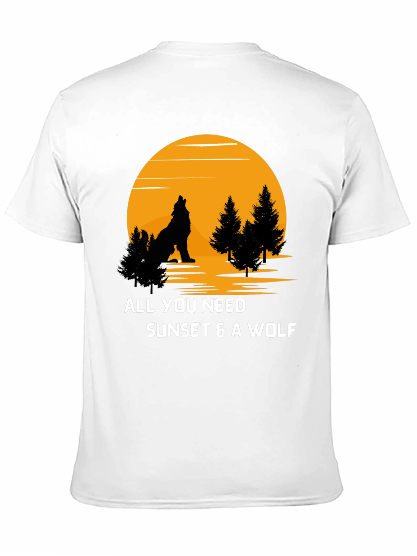 Sunset Wolf Graphic T-Shirt