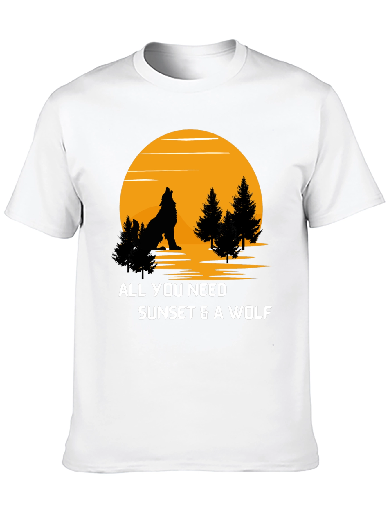 Sunset Wolf Graphic T-Shirt