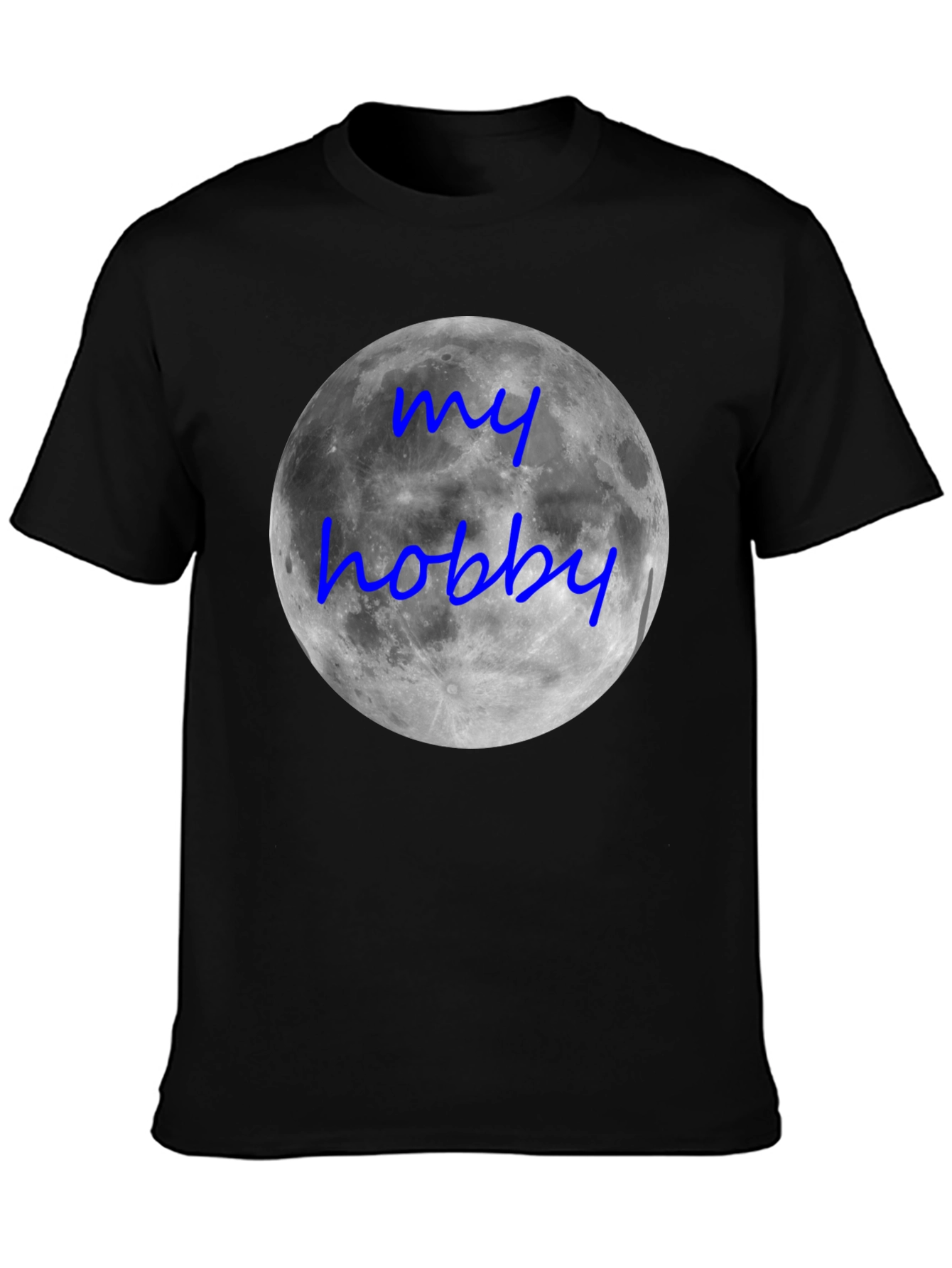 My Hobby Moon T-Shirt - Black Crew Neck Tee