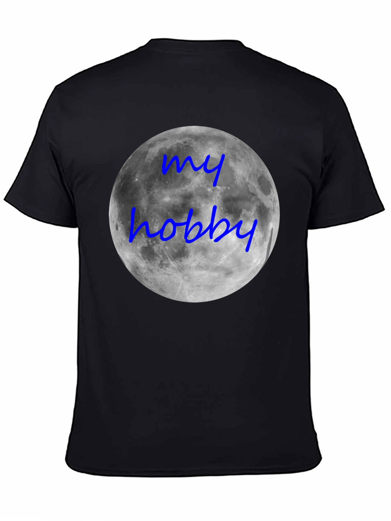 My Hobby Moon T-Shirt - Black Crew Neck Tee