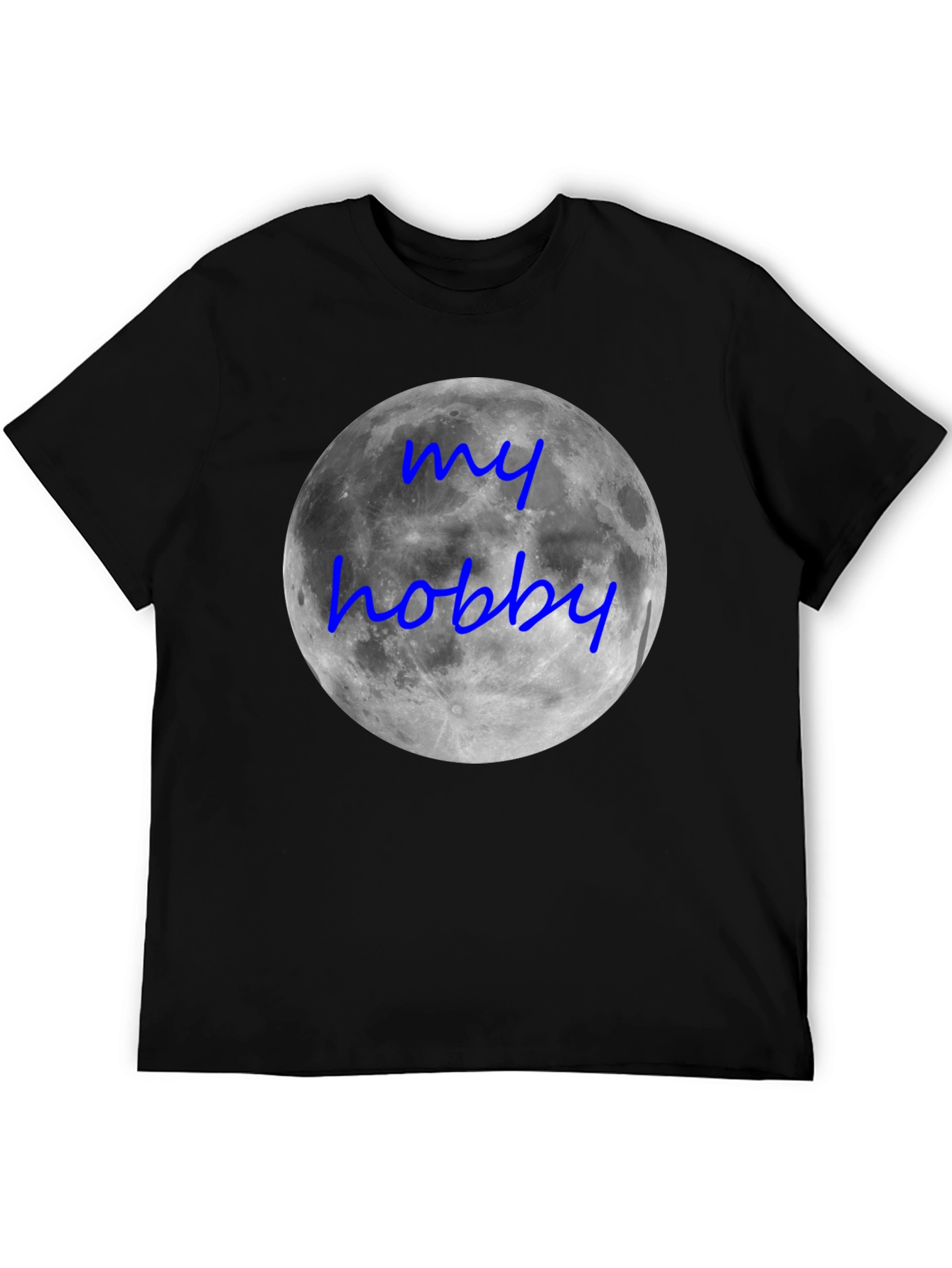 My Hobby Moon T-Shirt - Black Crew Neck Tee