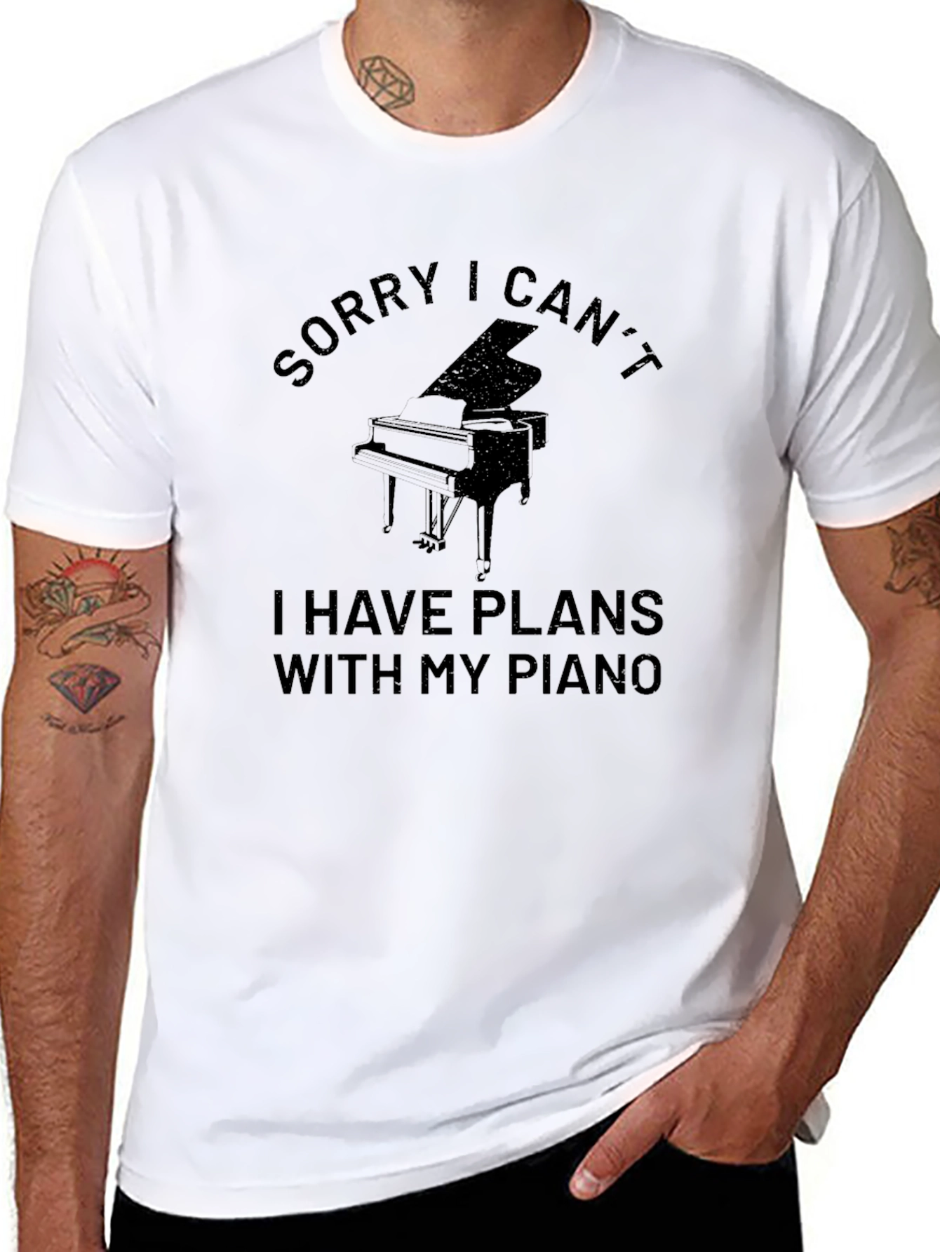 Sorry I Cant. Piano T-Shirt. Musician Gift.