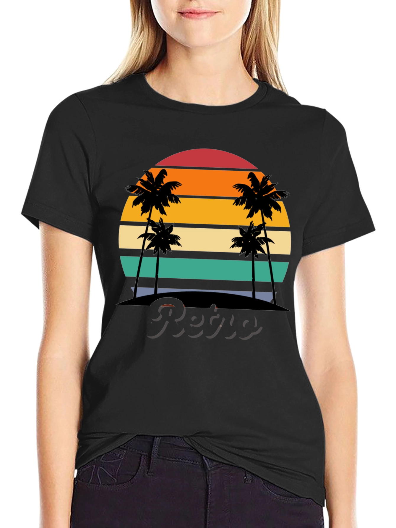 Retro Sunset Palm Tree T-Shirt