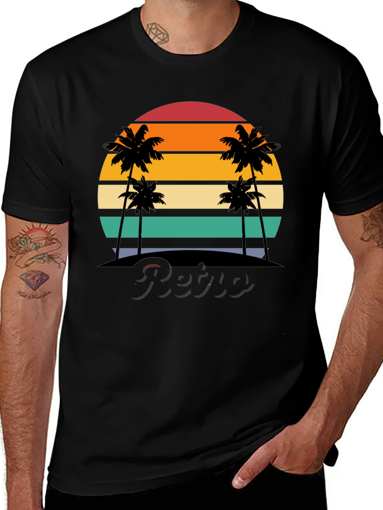 Retro Sunset Palm Tree T-Shirt