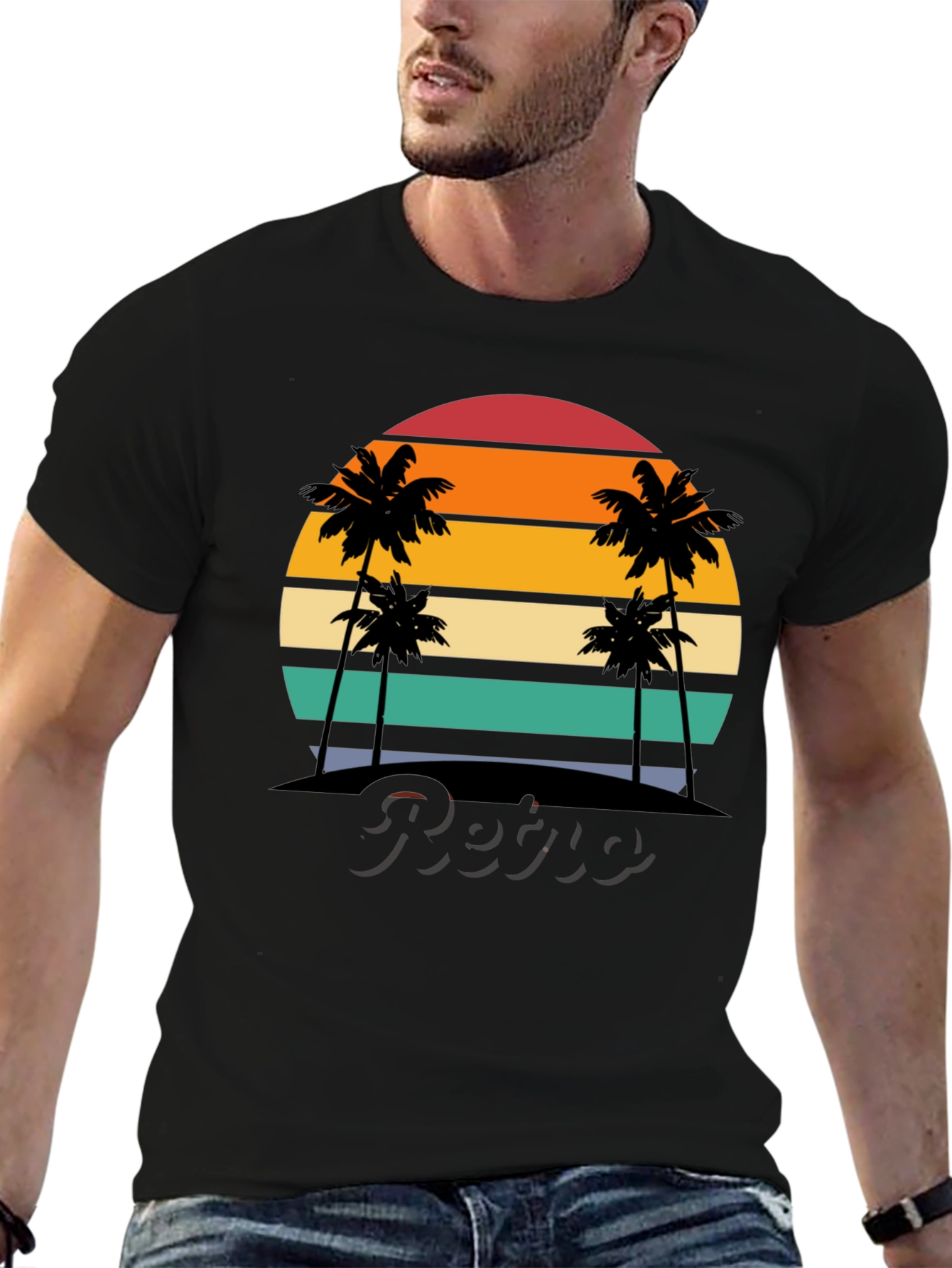 Retro Sunset Palm Tree T-Shirt
