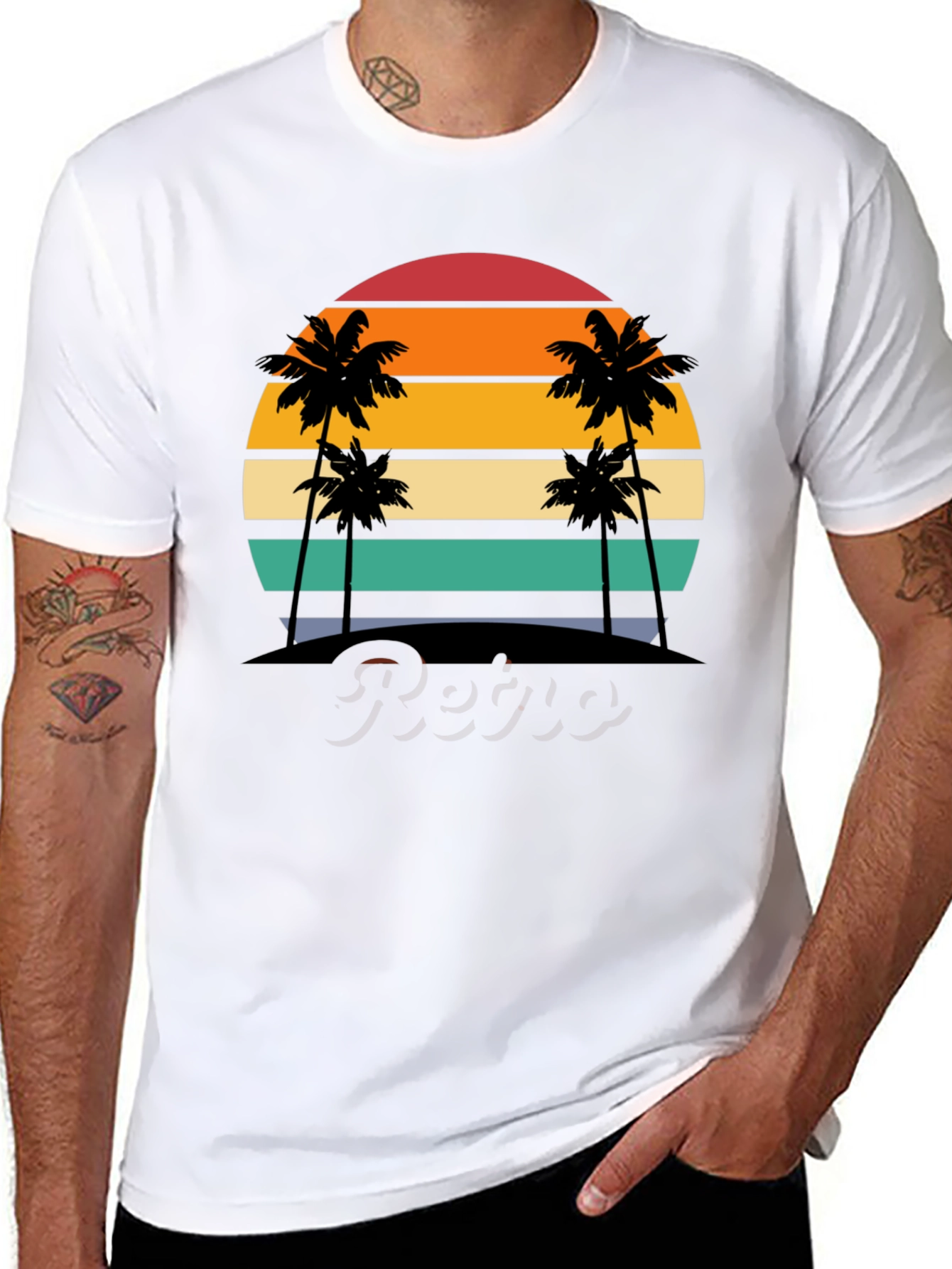 Retro Sunset Palm Tree T-Shirt