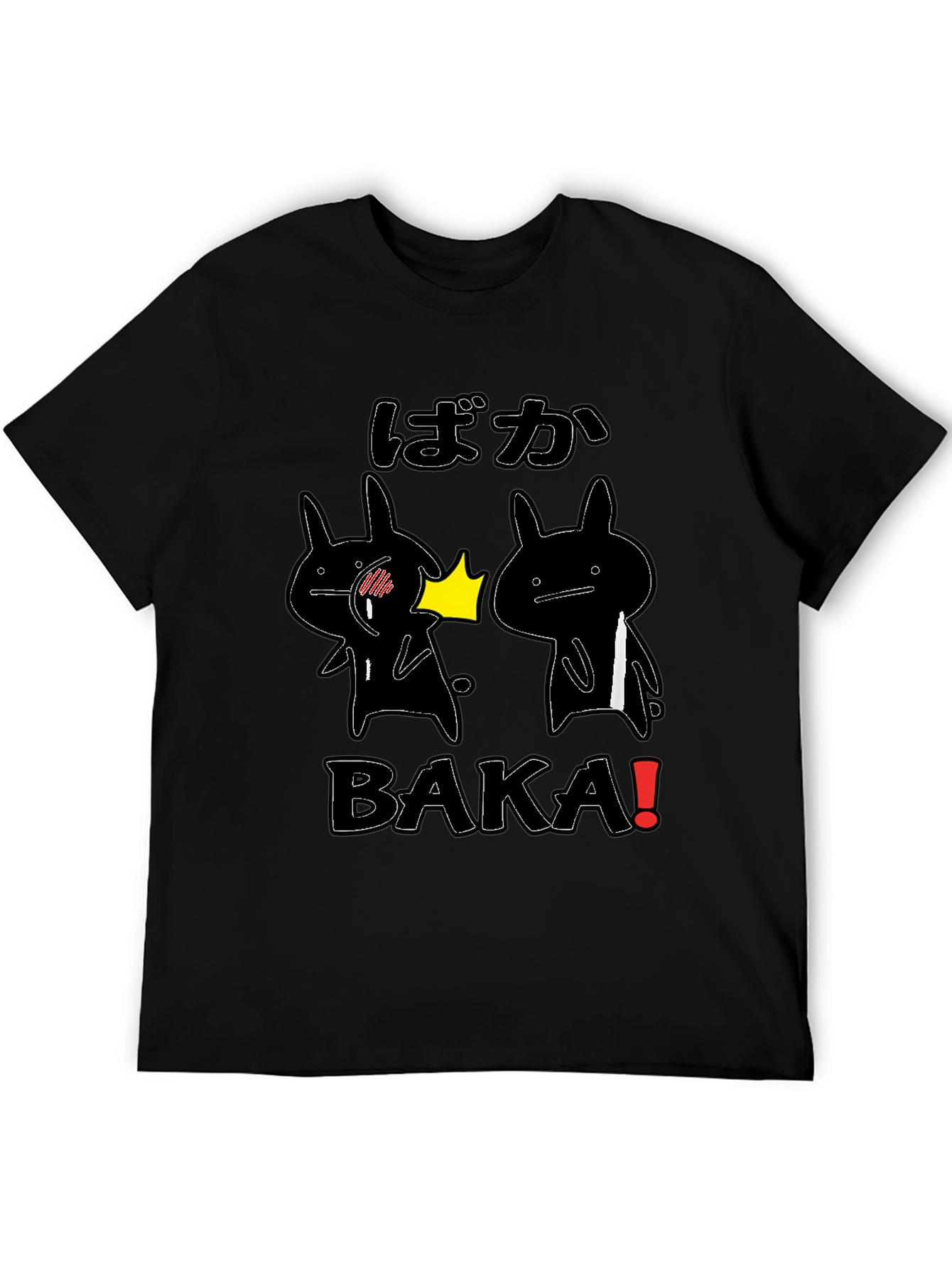 Funny Baka Slap T-Shirt Anime Style Black Cotton Tee