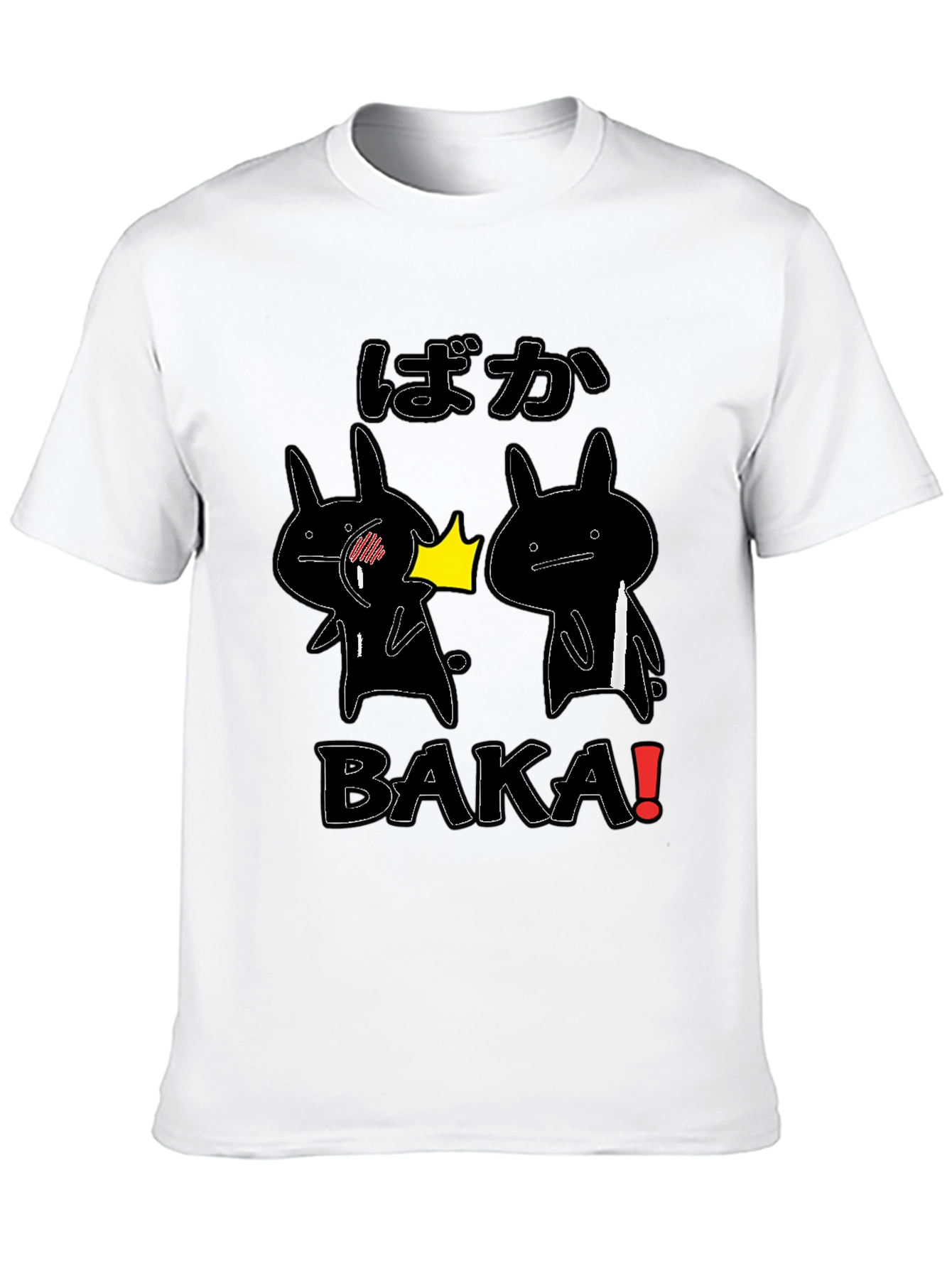 Funny Baka Slap T-Shirt Anime Style Black Cotton Tee