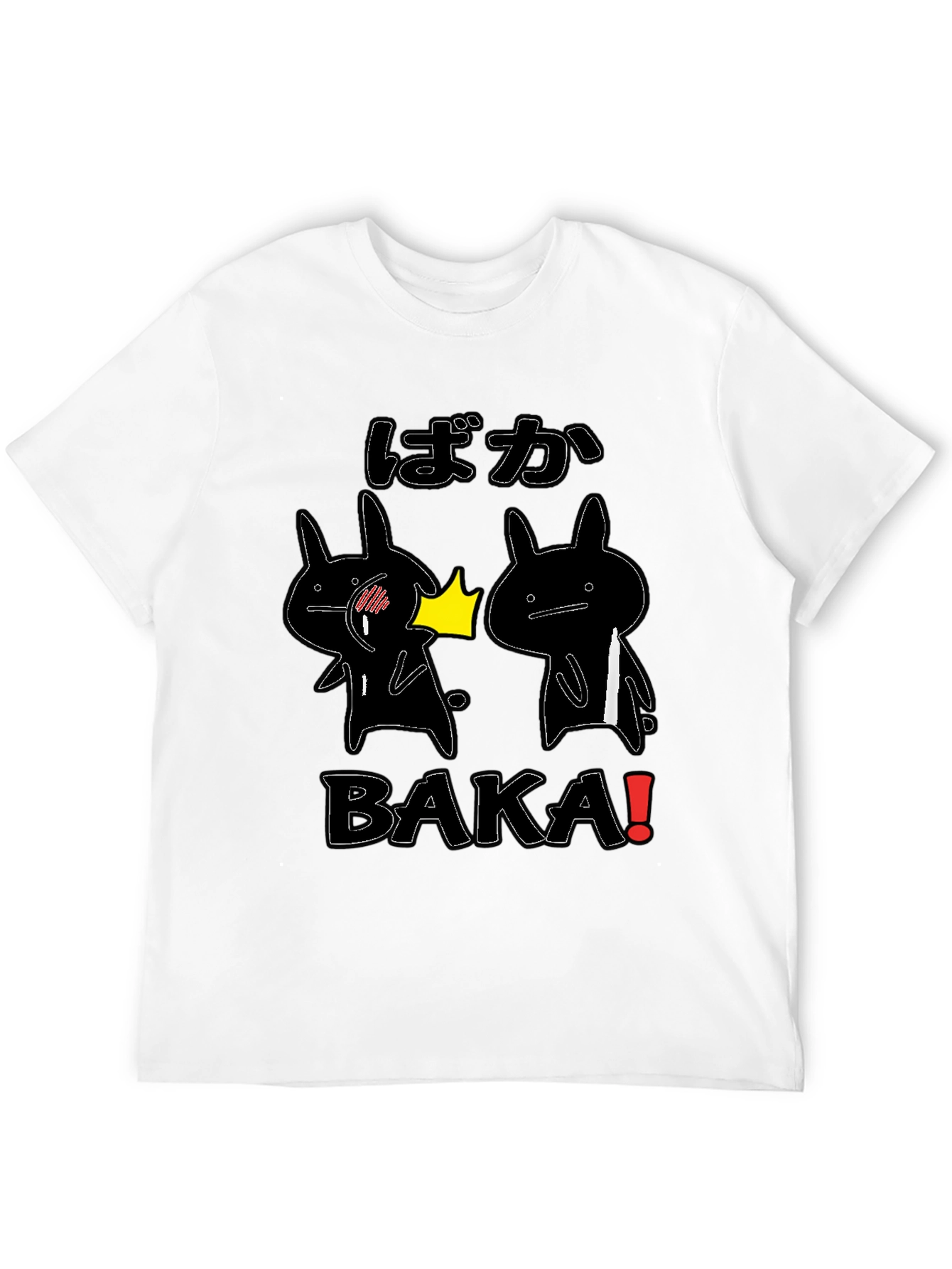 Funny Baka Slap T-Shirt Anime Style Black Cotton Tee
