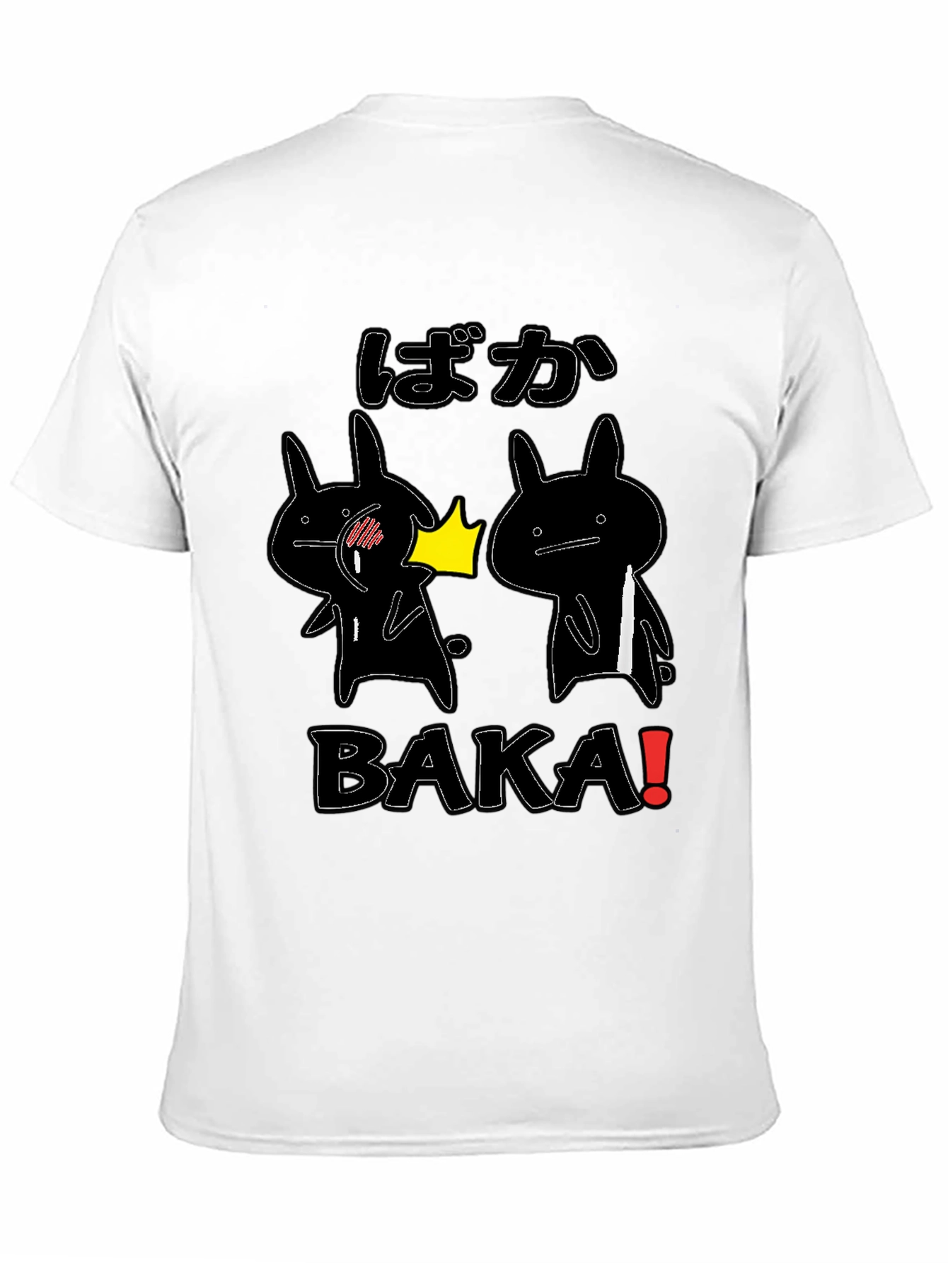 Funny Baka Slap T-Shirt Anime Style Black Cotton Tee