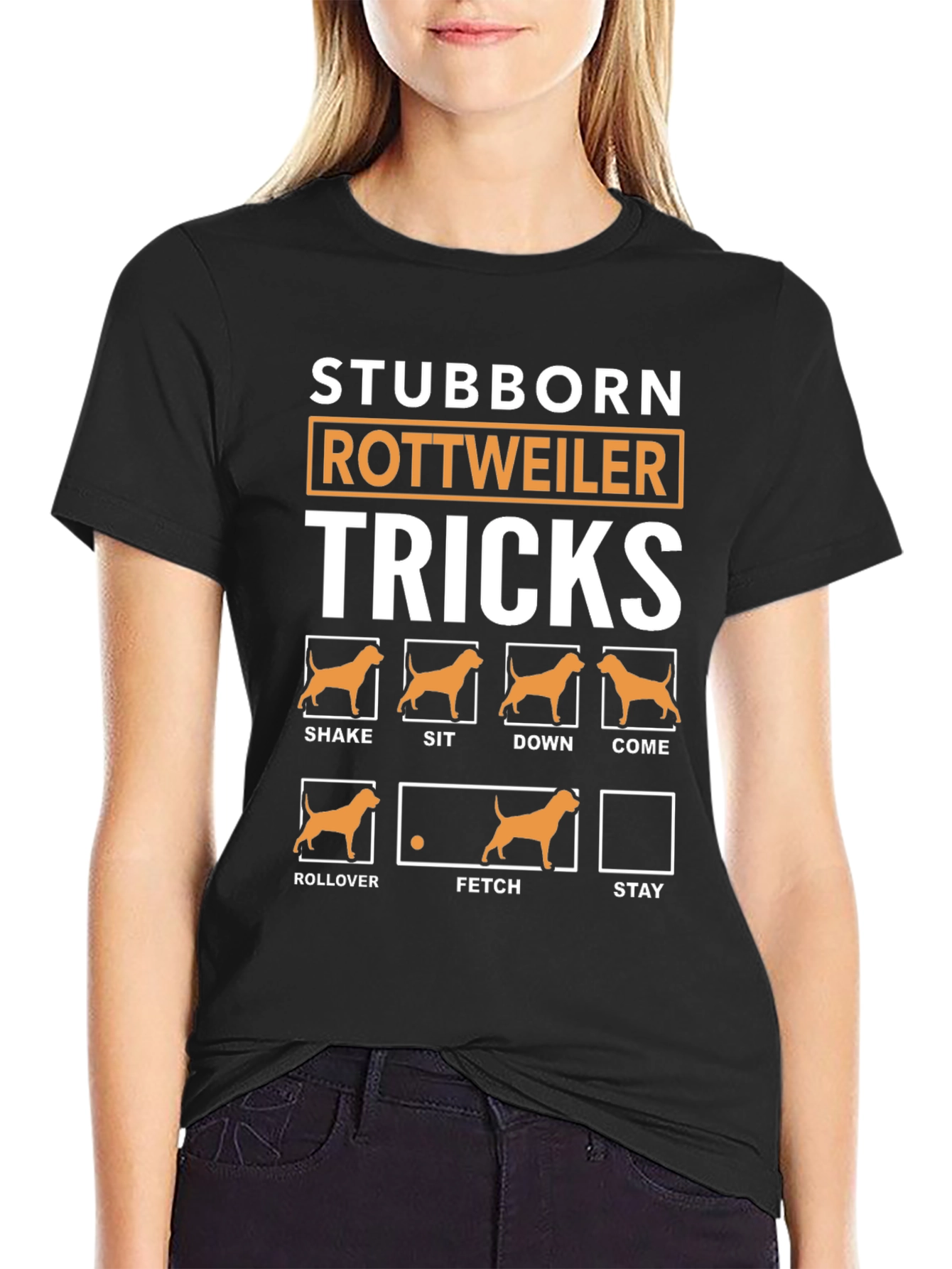 Stubborn Rottweiler Tricks Graphic T-Shirt