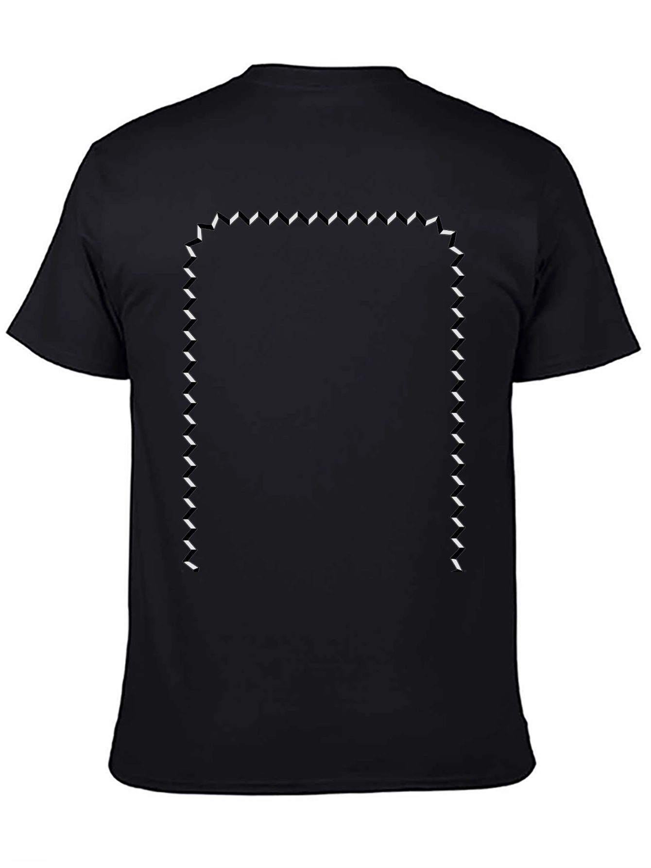 Modern Geometric Framed Black T-Shirt