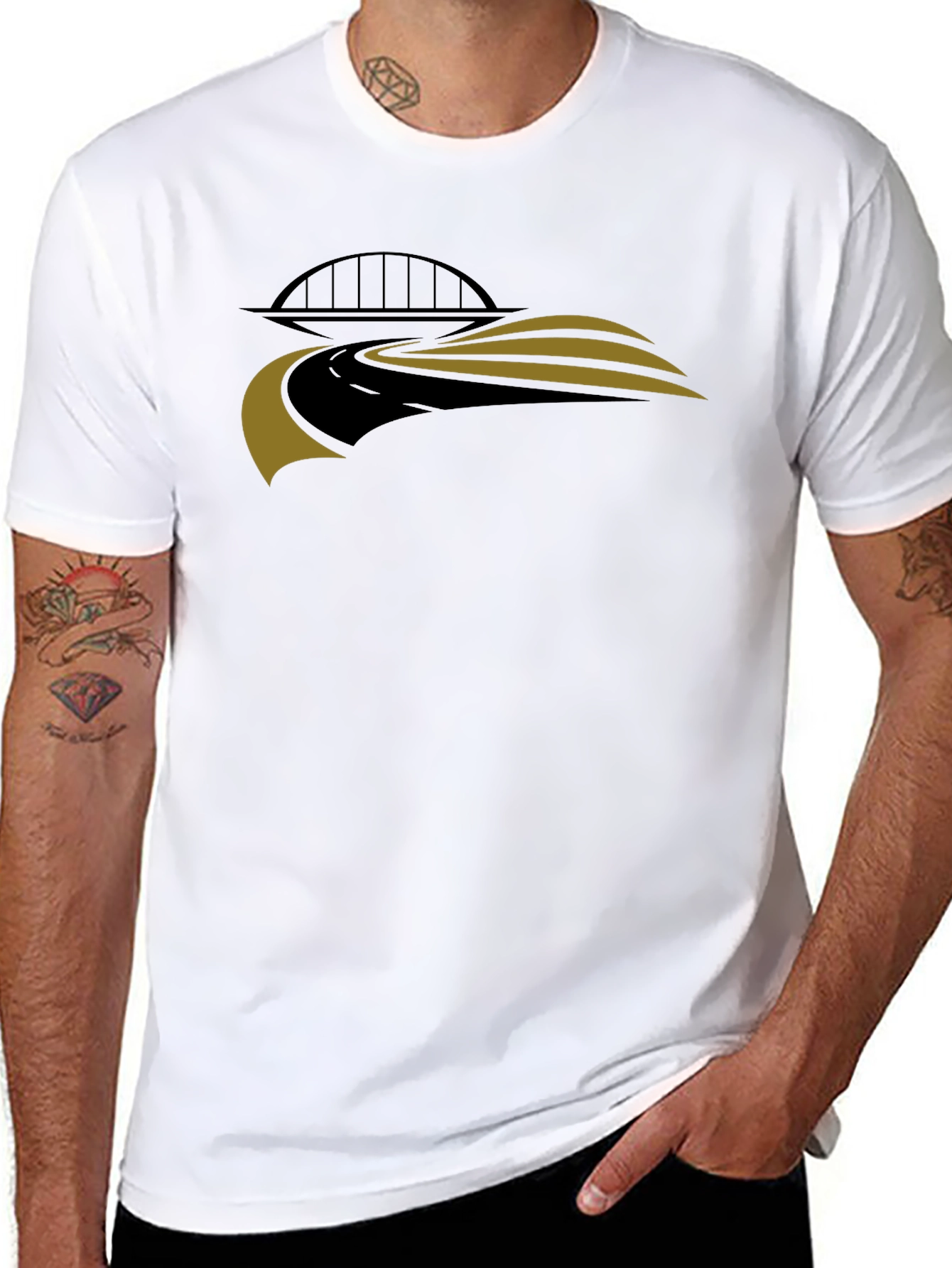 Road Bridge Graphic T-Shirt - Modern Design