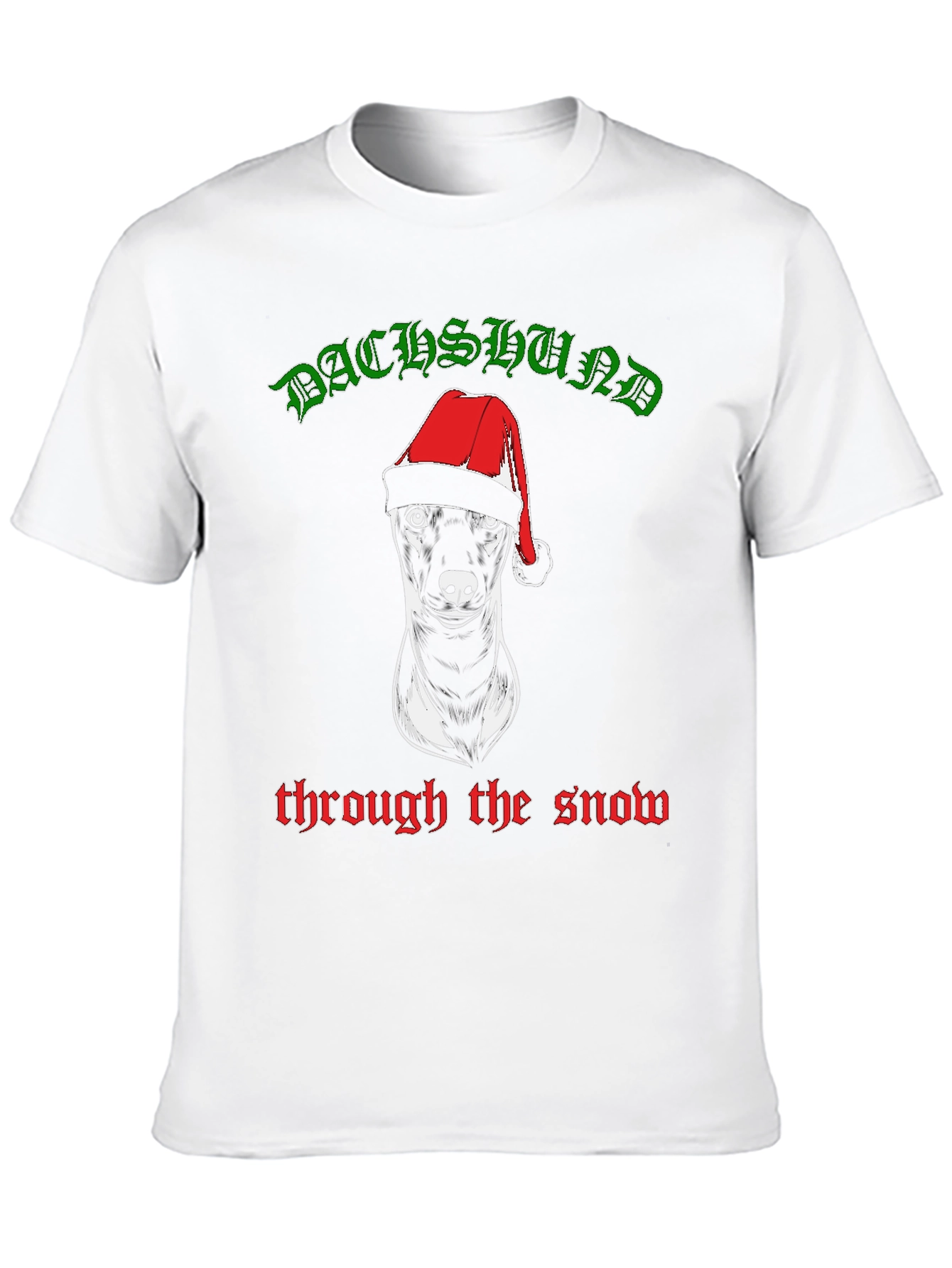 Dachshund Through The Snow Christmas Tee