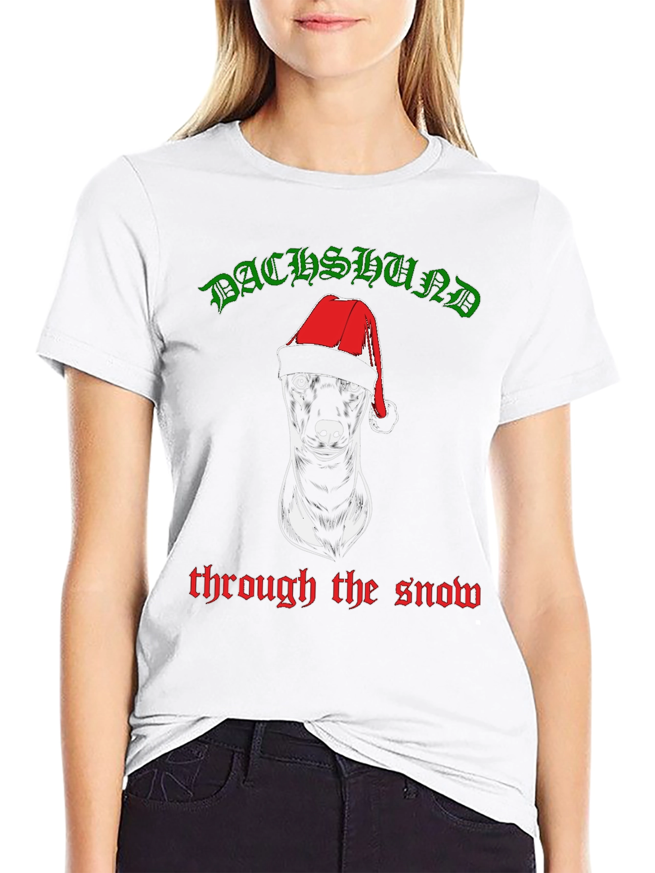 Dachshund Through The Snow Christmas Tee
