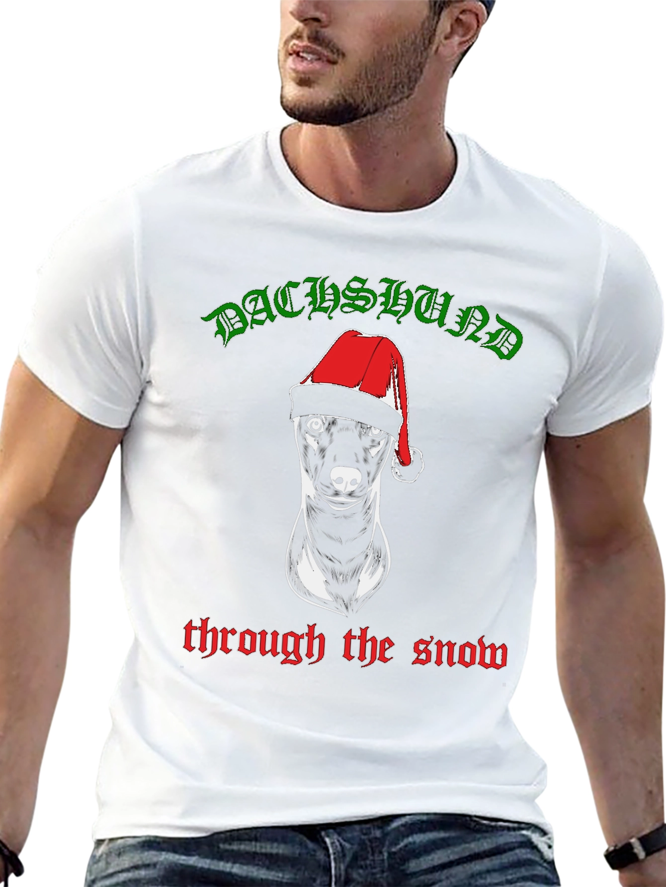 Dachshund Through The Snow Christmas Tee