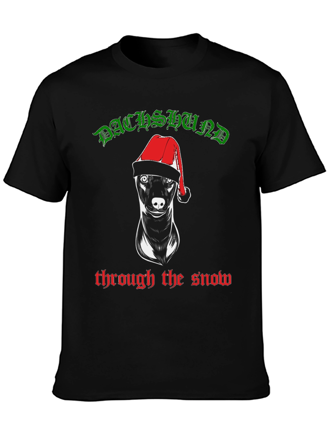 Dachshund Through The Snow Christmas Tee