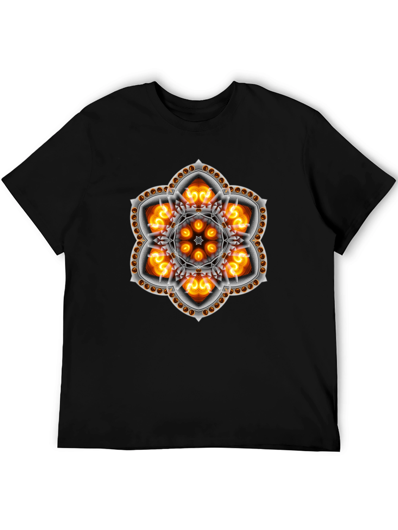 Mystic Flame Mandala Graphic Tee - Black