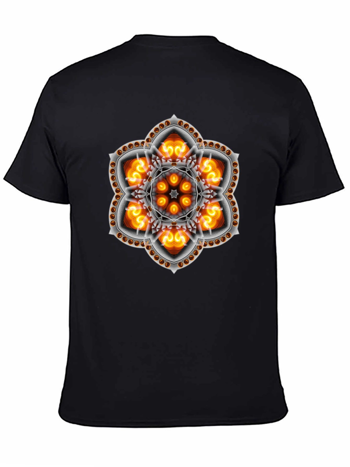Mystic Flame Mandala Graphic Tee - Black